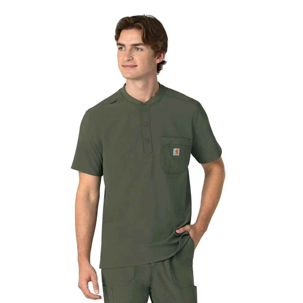 Force cross-flex men's henley scrub top