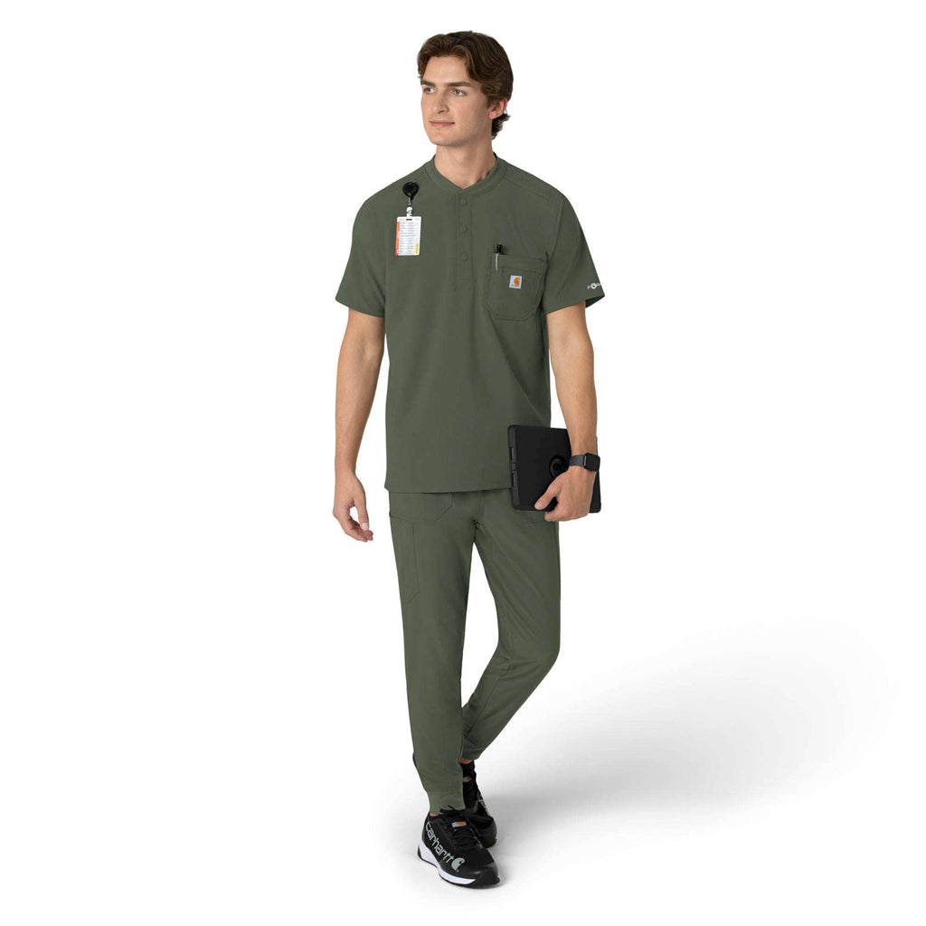 Force cross-flex men's henley scrub top