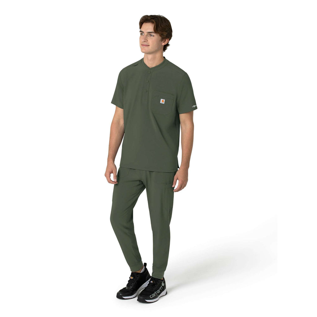 Force cross-flex men's henley scrub top