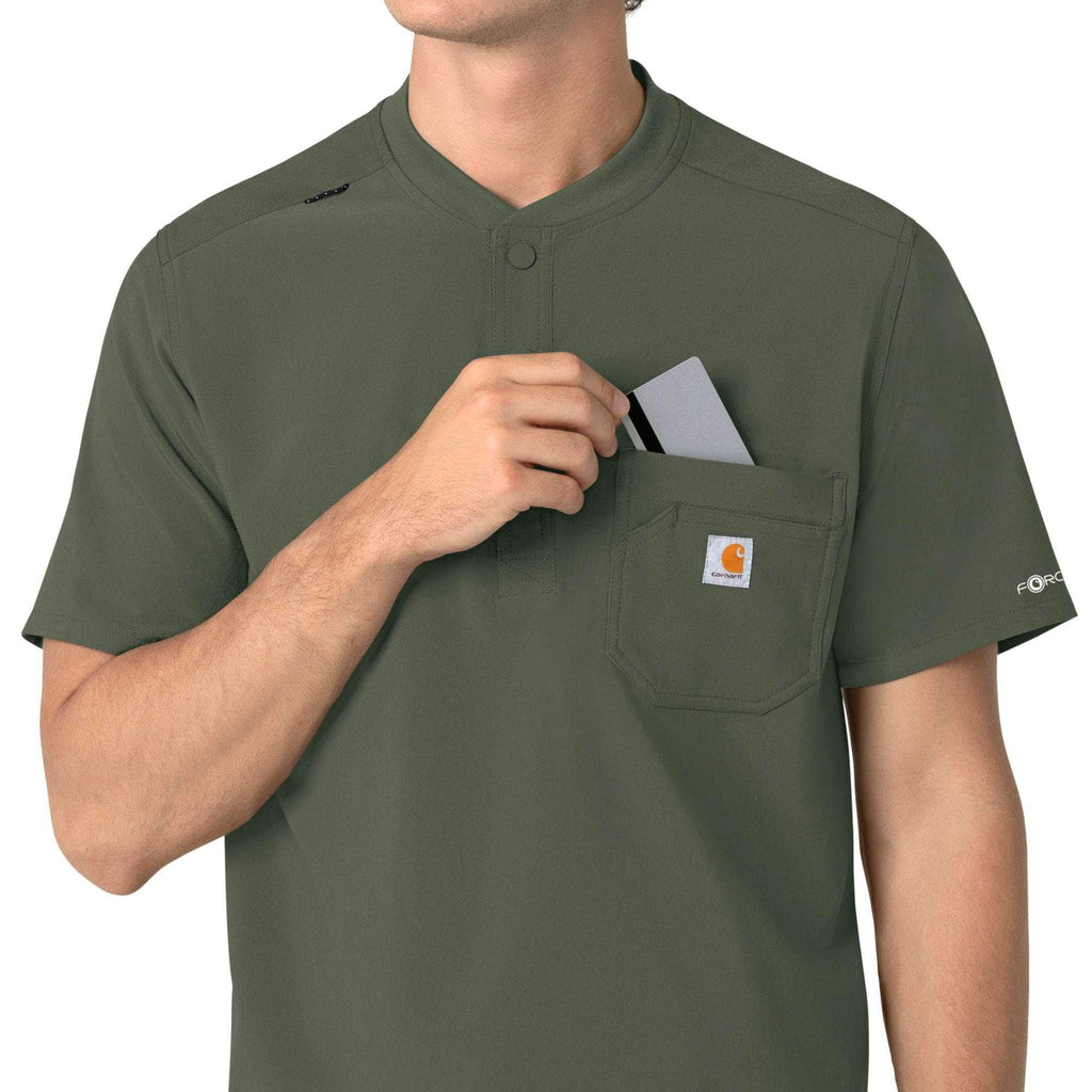 Force cross-flex men's henley scrub top