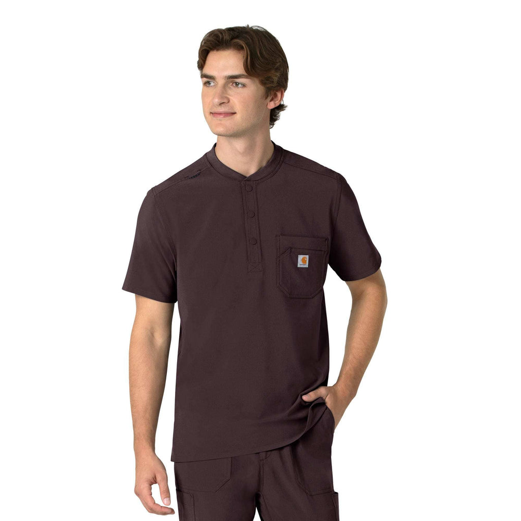Force cross-flex men's henley scrub top