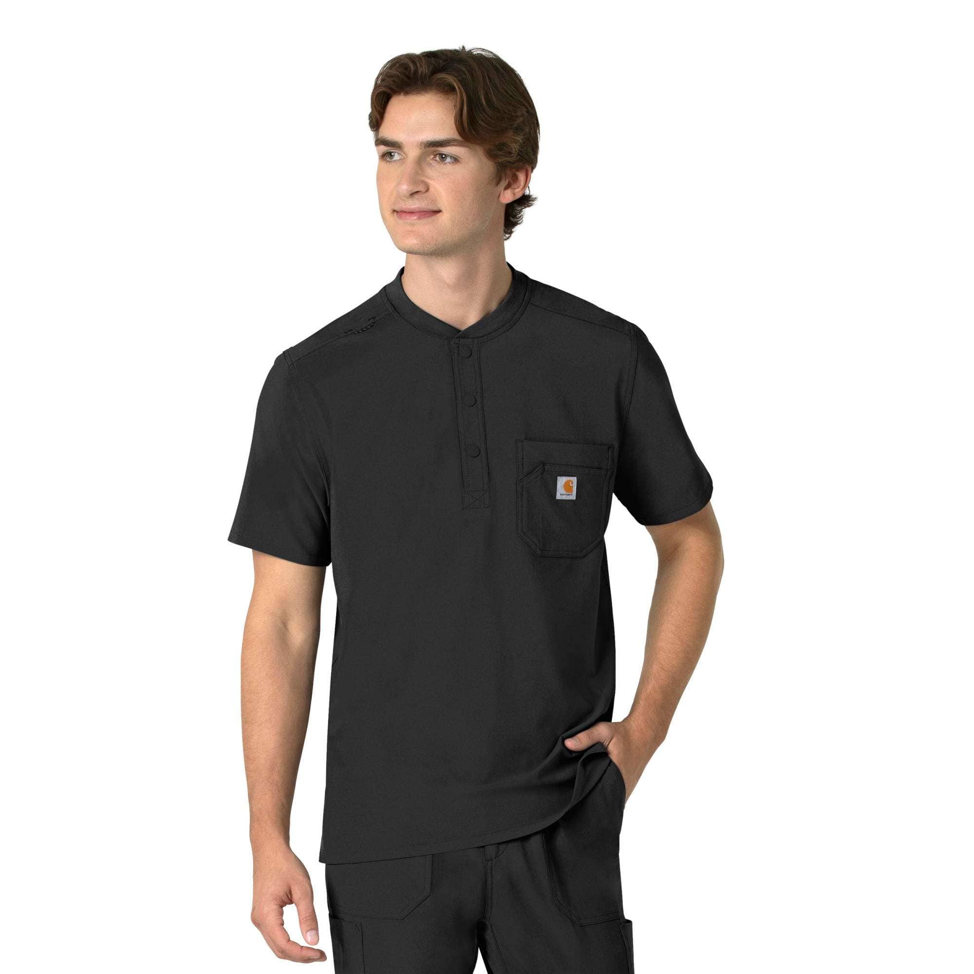 Force cross-flex men's henley scrub top