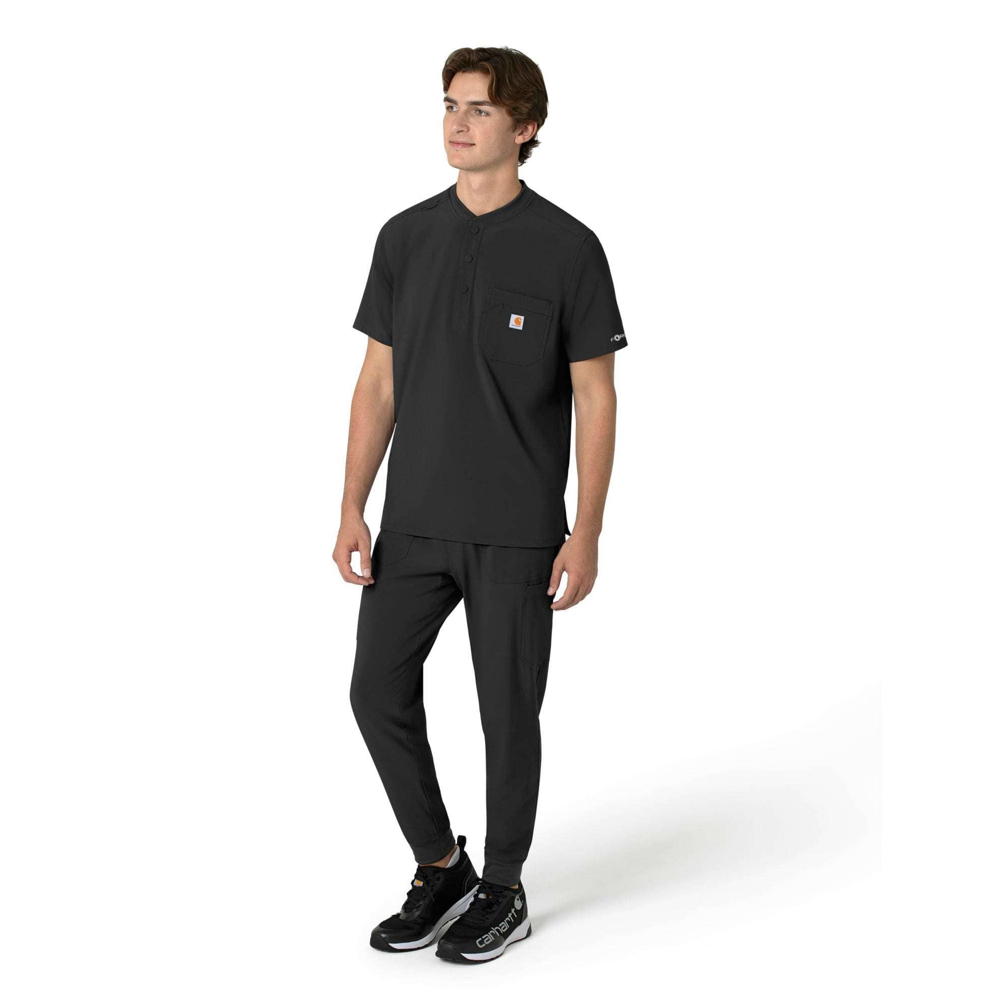Force cross-flex men's henley scrub top
