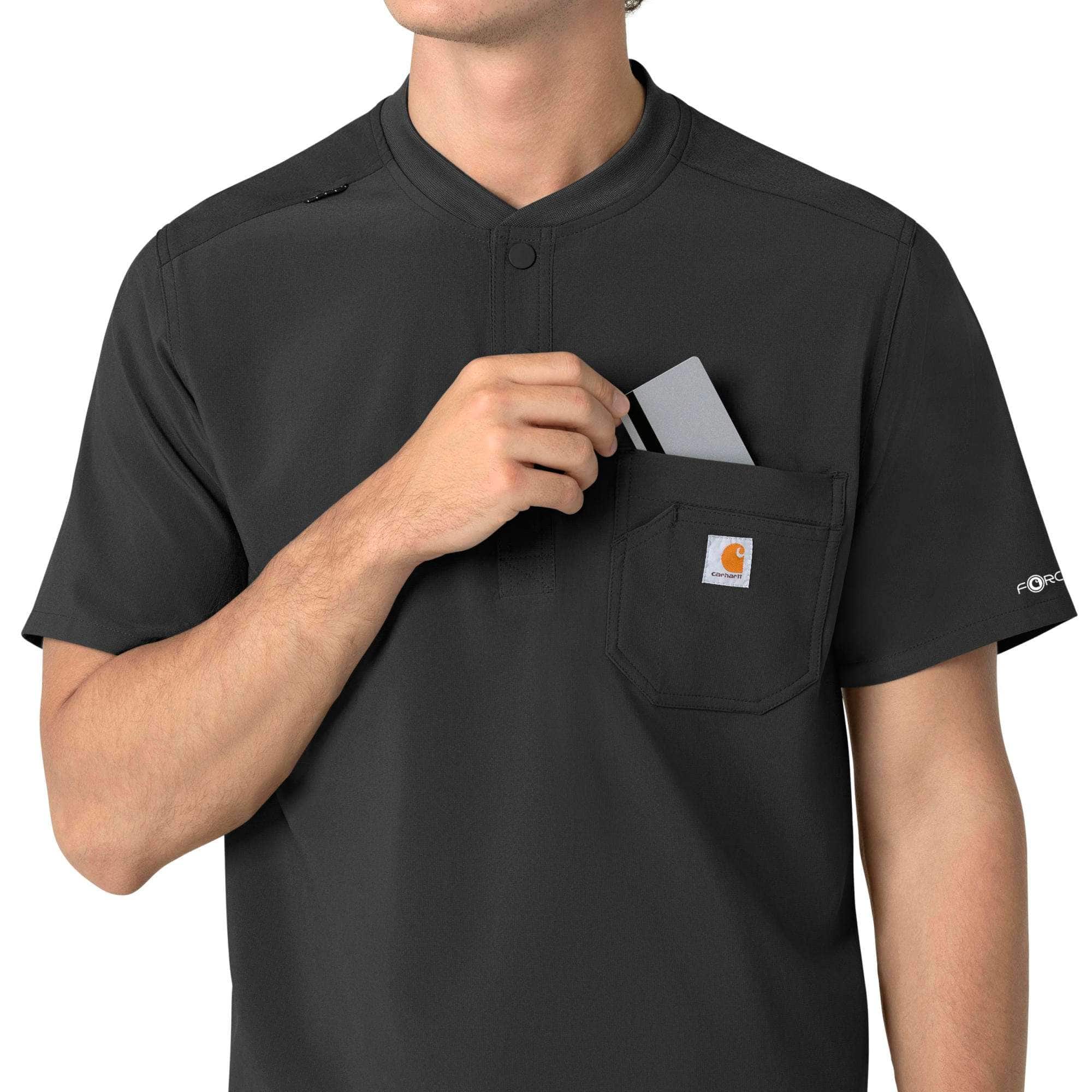 Force cross-flex men's henley scrub top