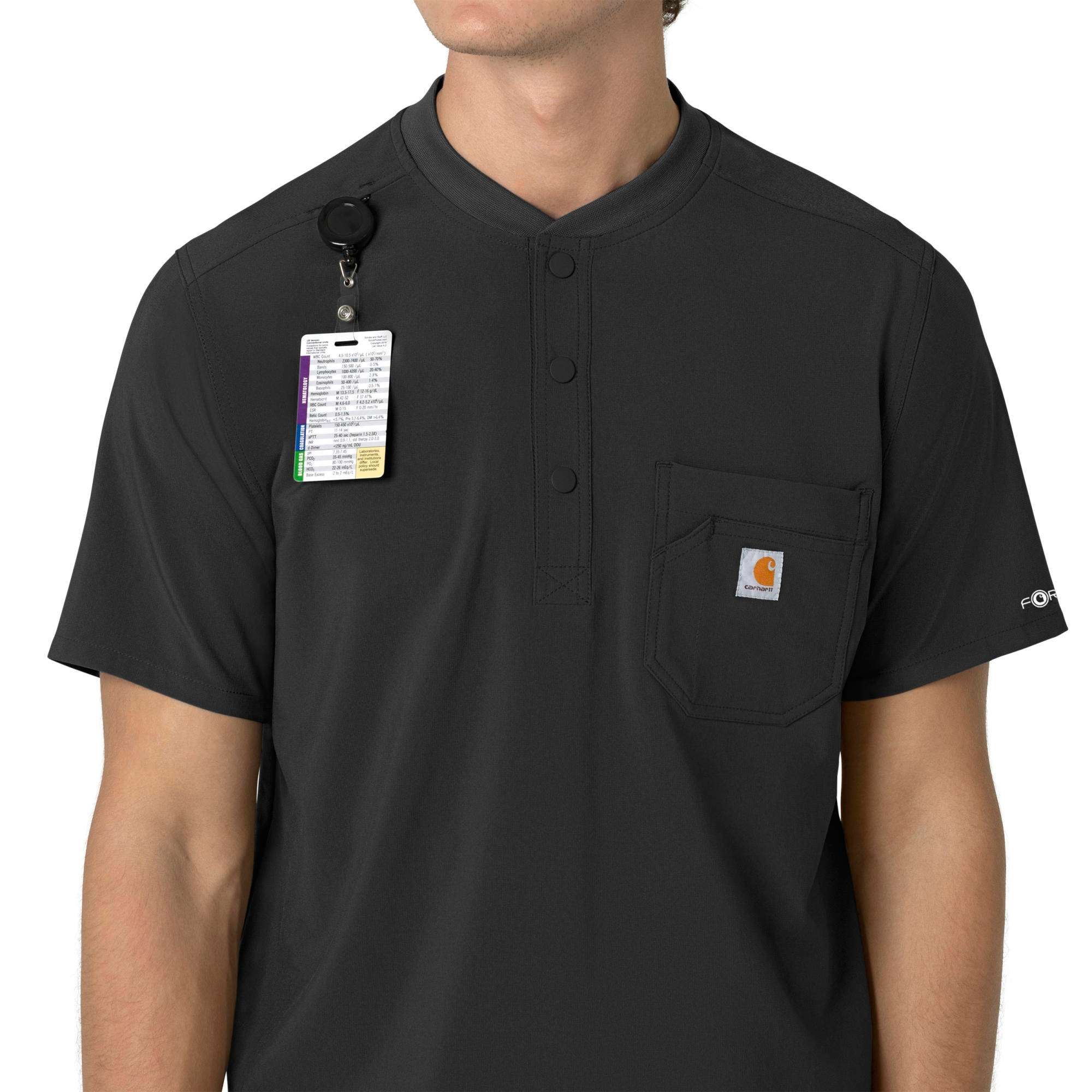 Force cross-flex men's henley scrub top