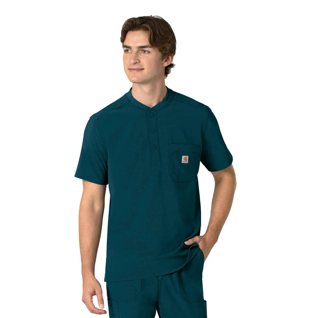 Force cross-flex men's henley scrub top