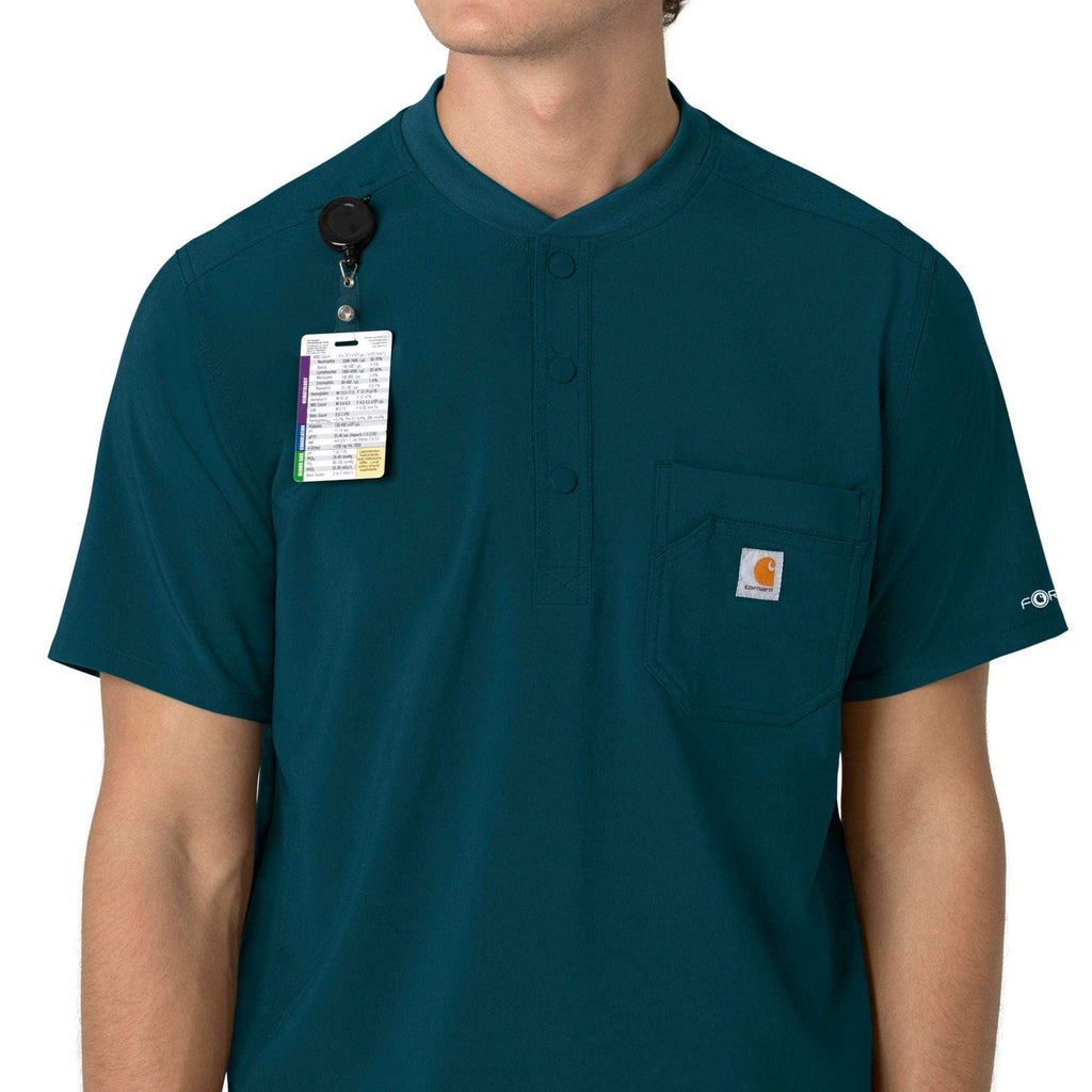 Force cross-flex men's henley scrub top