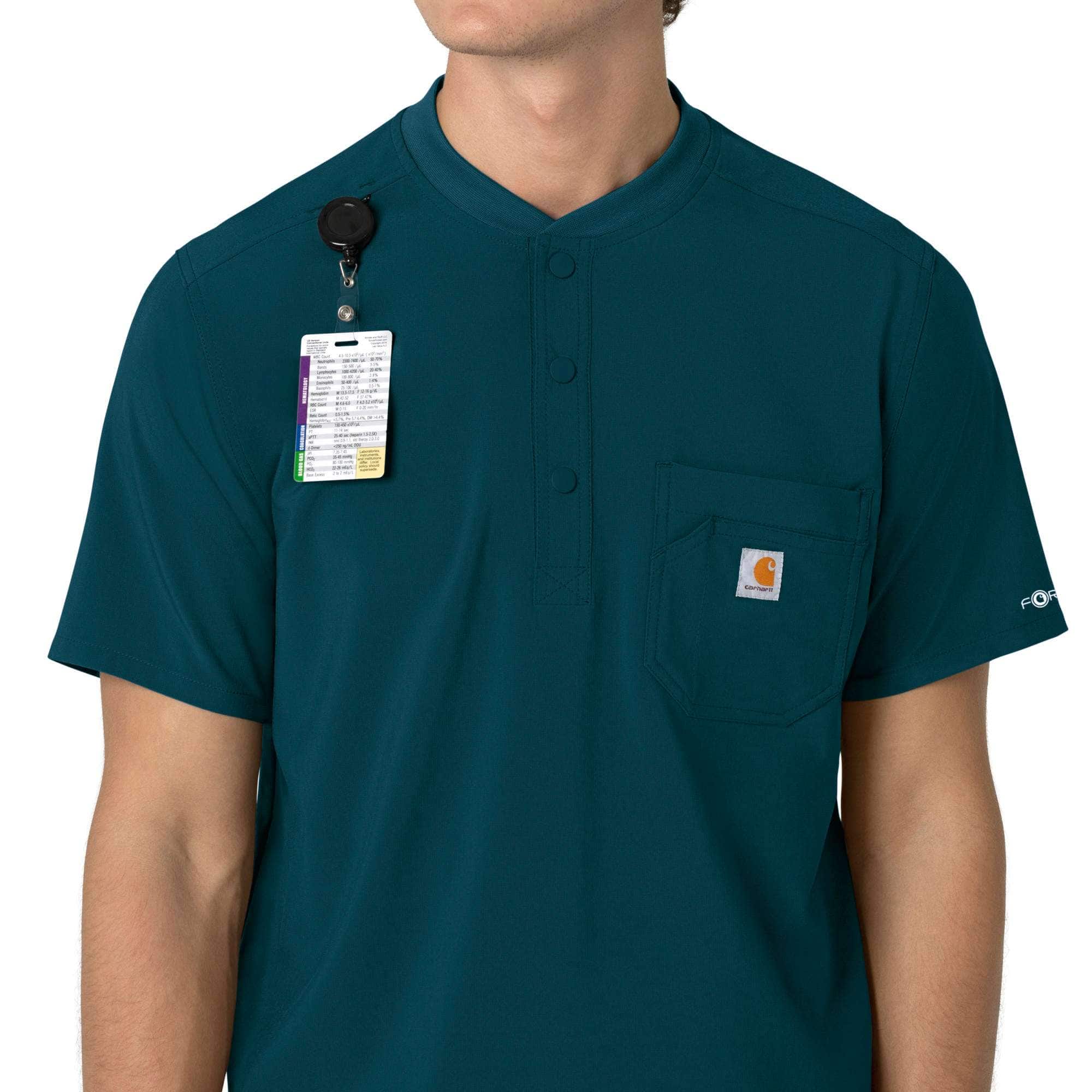 Force cross-flex men's henley scrub top