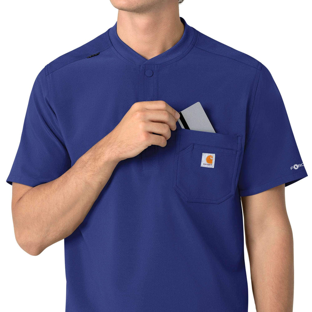 Force cross-flex men's henley scrub top