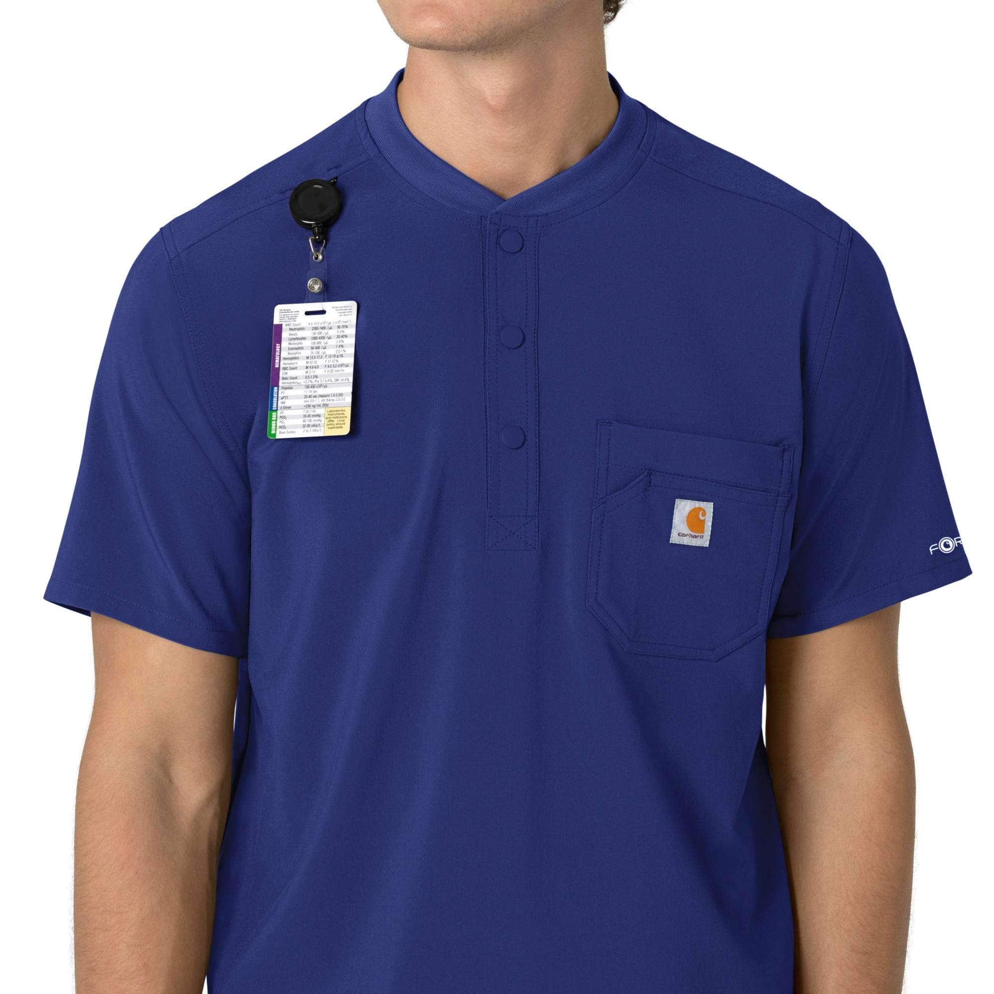 Force cross-flex men's henley scrub top