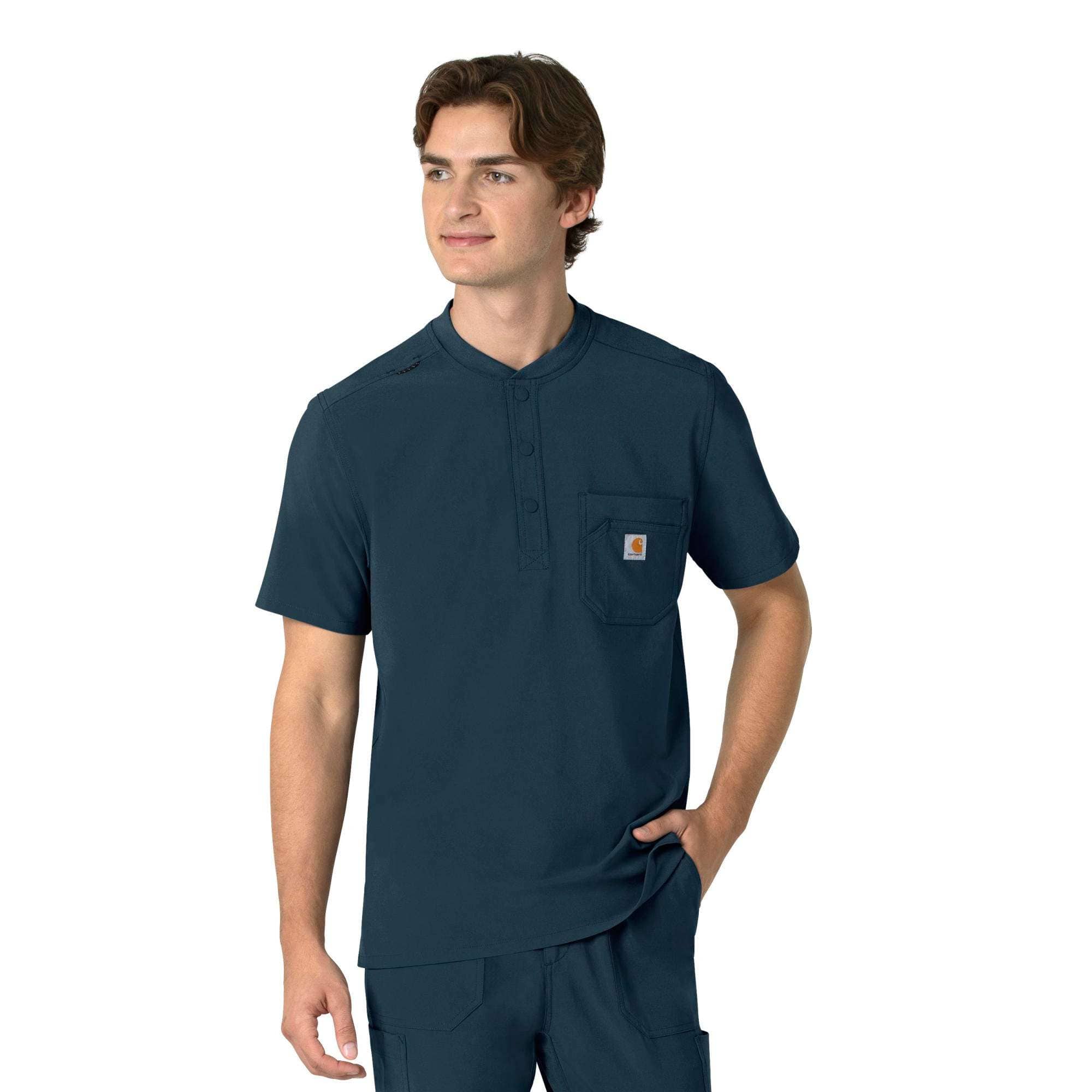 Force cross-flex men's henley scrub top