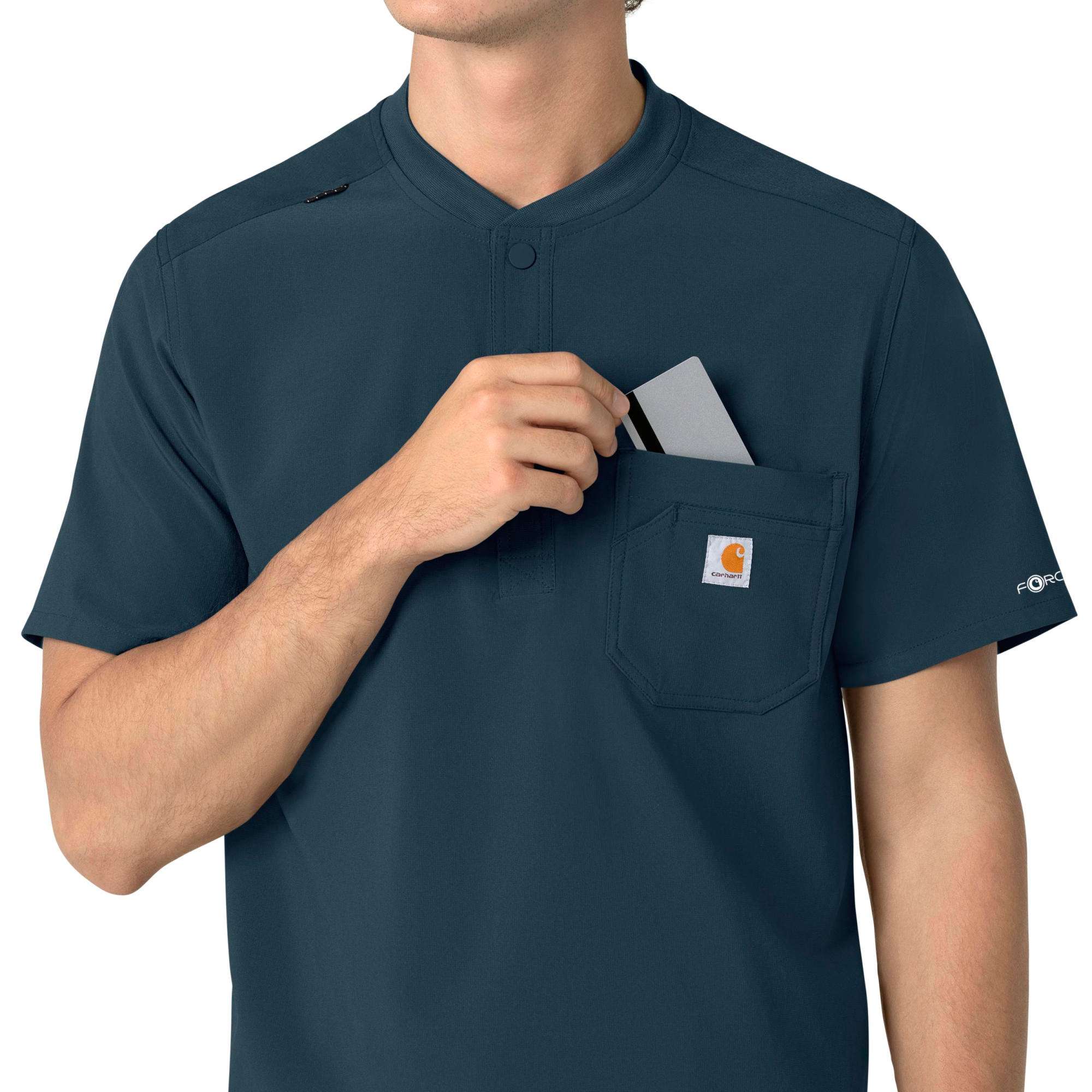 Force cross-flex men's henley scrub top