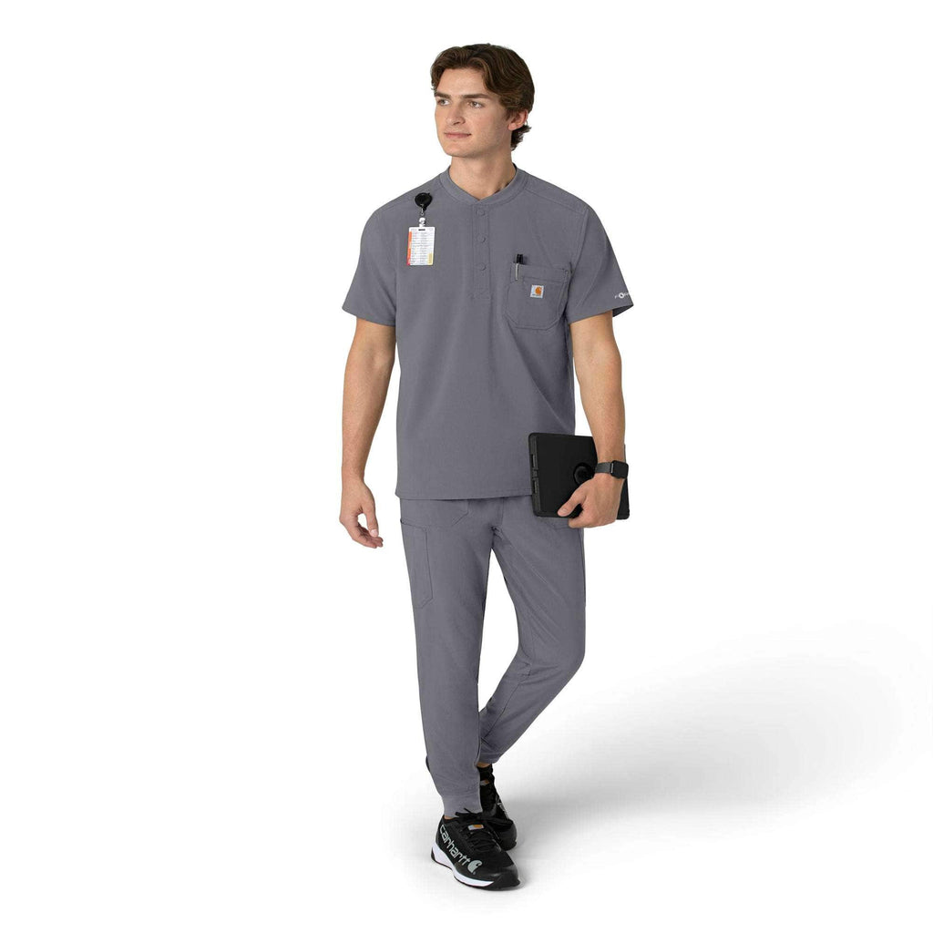 Force cross-flex men's henley scrub top