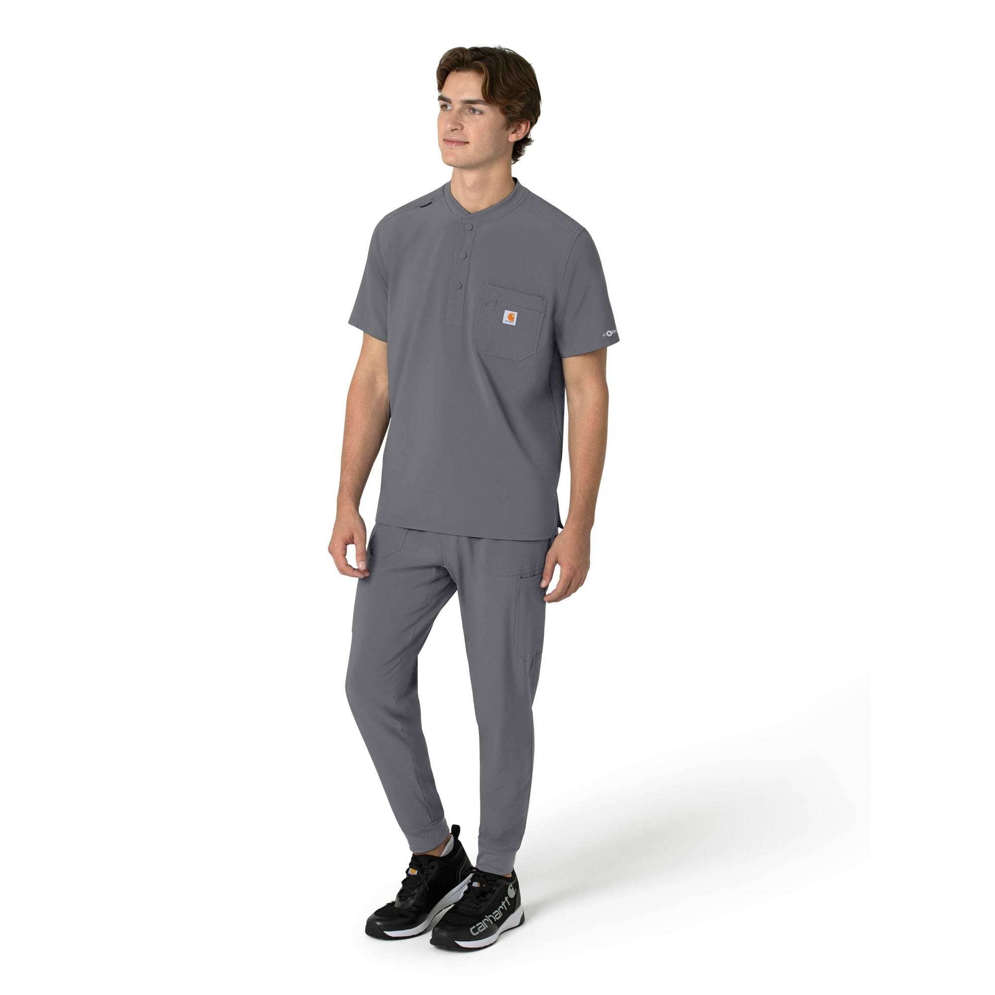 Force cross-flex men's henley scrub top