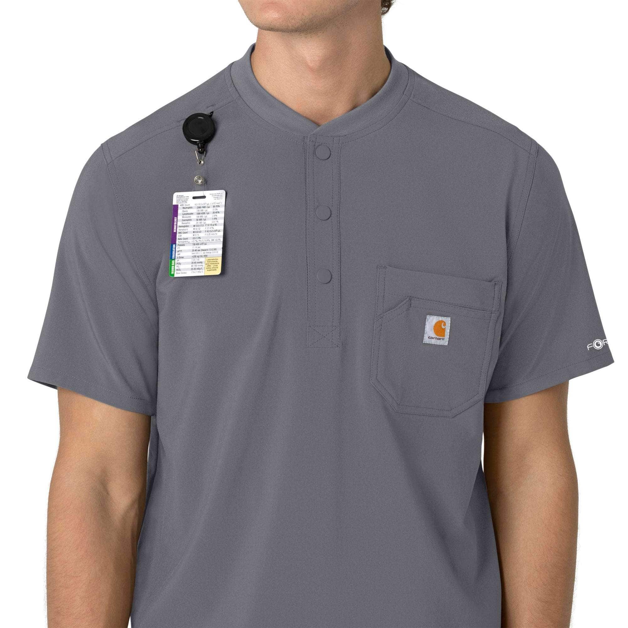 Force cross-flex men's henley scrub top