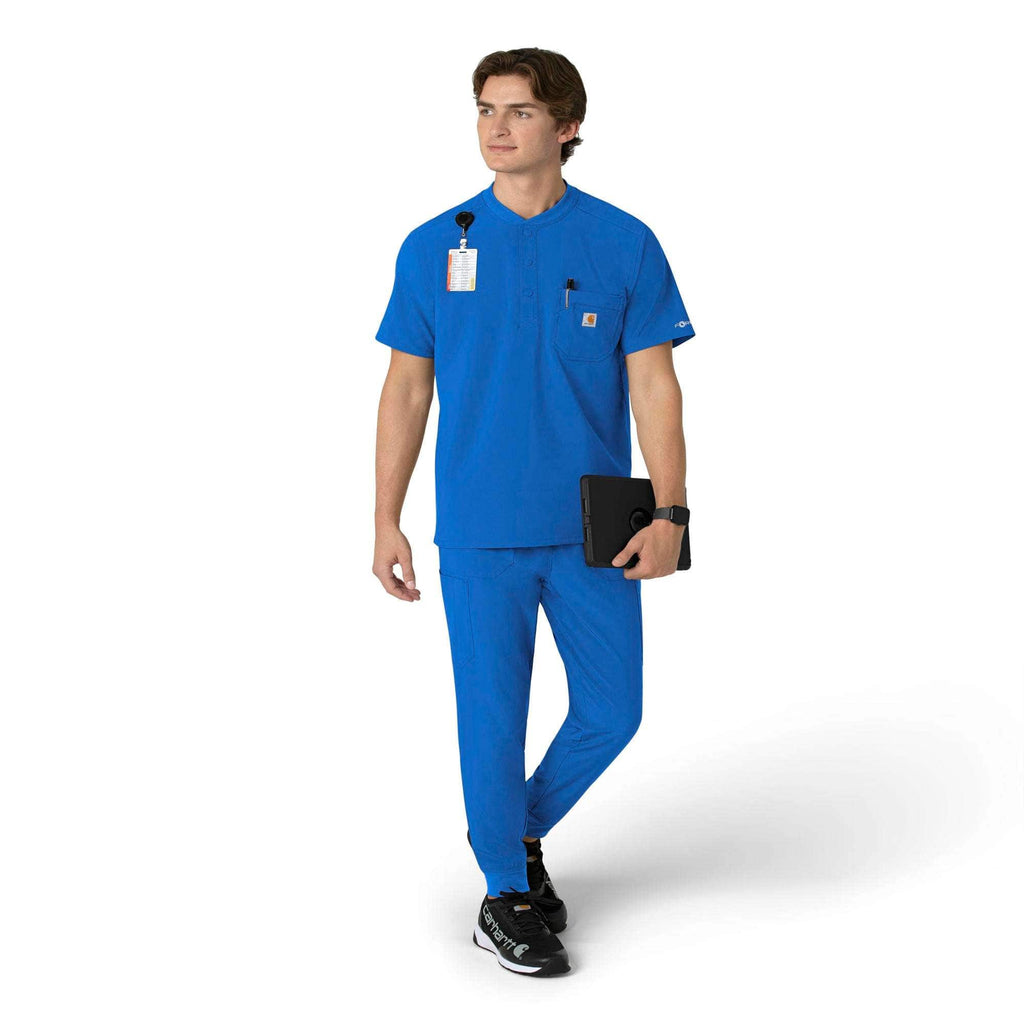 Force cross-flex men's henley scrub top
