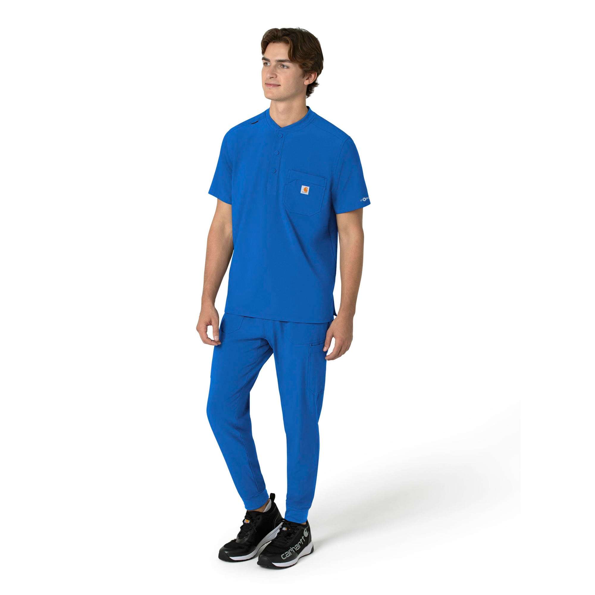 Force cross-flex men's henley scrub top