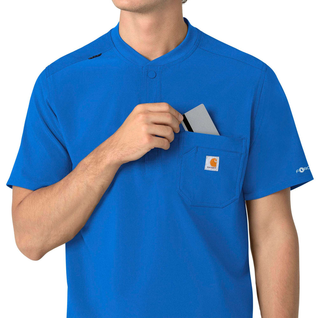 Force cross-flex men's henley scrub top