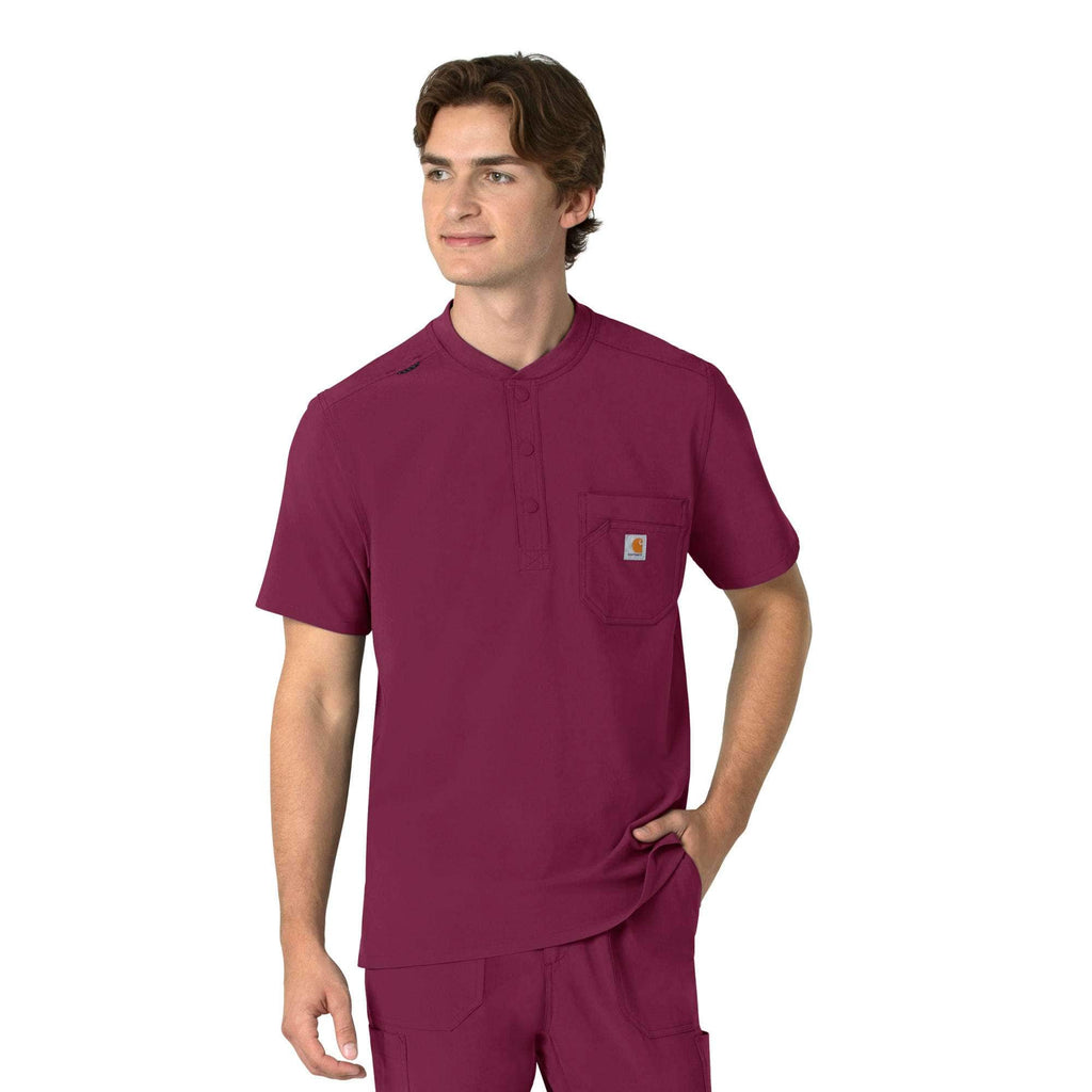 Force cross-flex men's henley scrub top