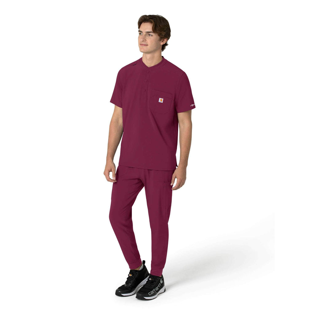 Force cross-flex men's henley scrub top