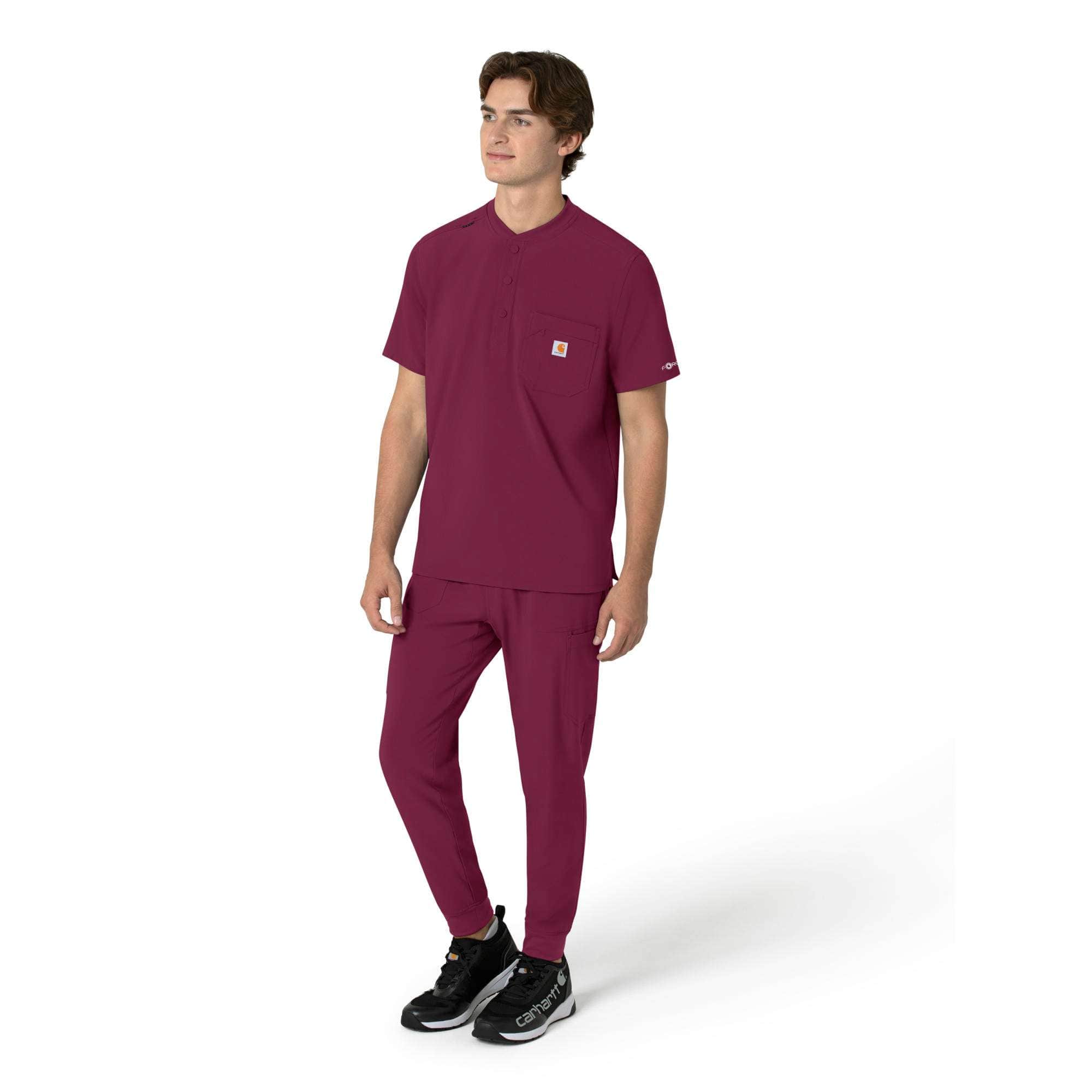 Force cross-flex men's henley scrub top