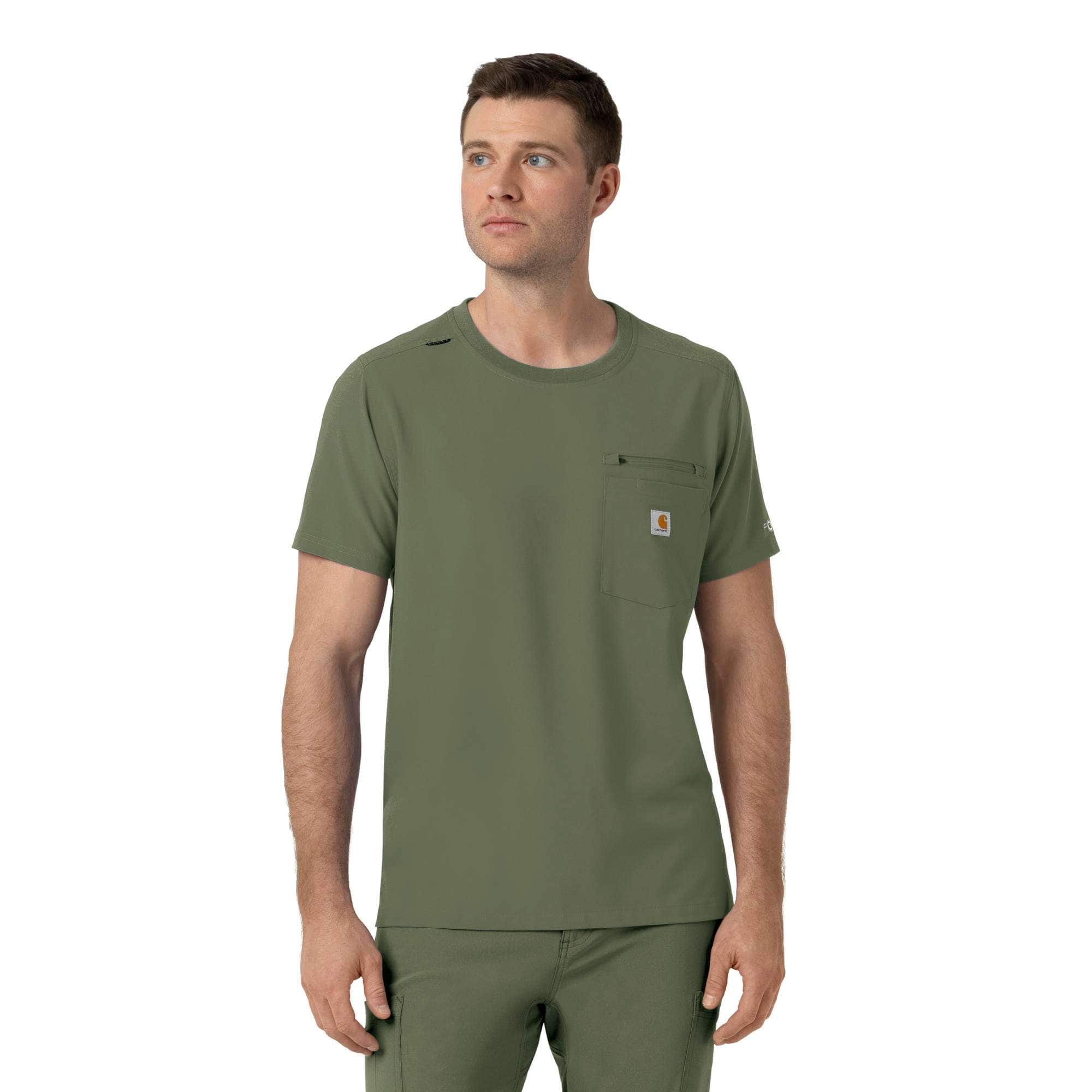 Force cross-flex crew neck scrub top