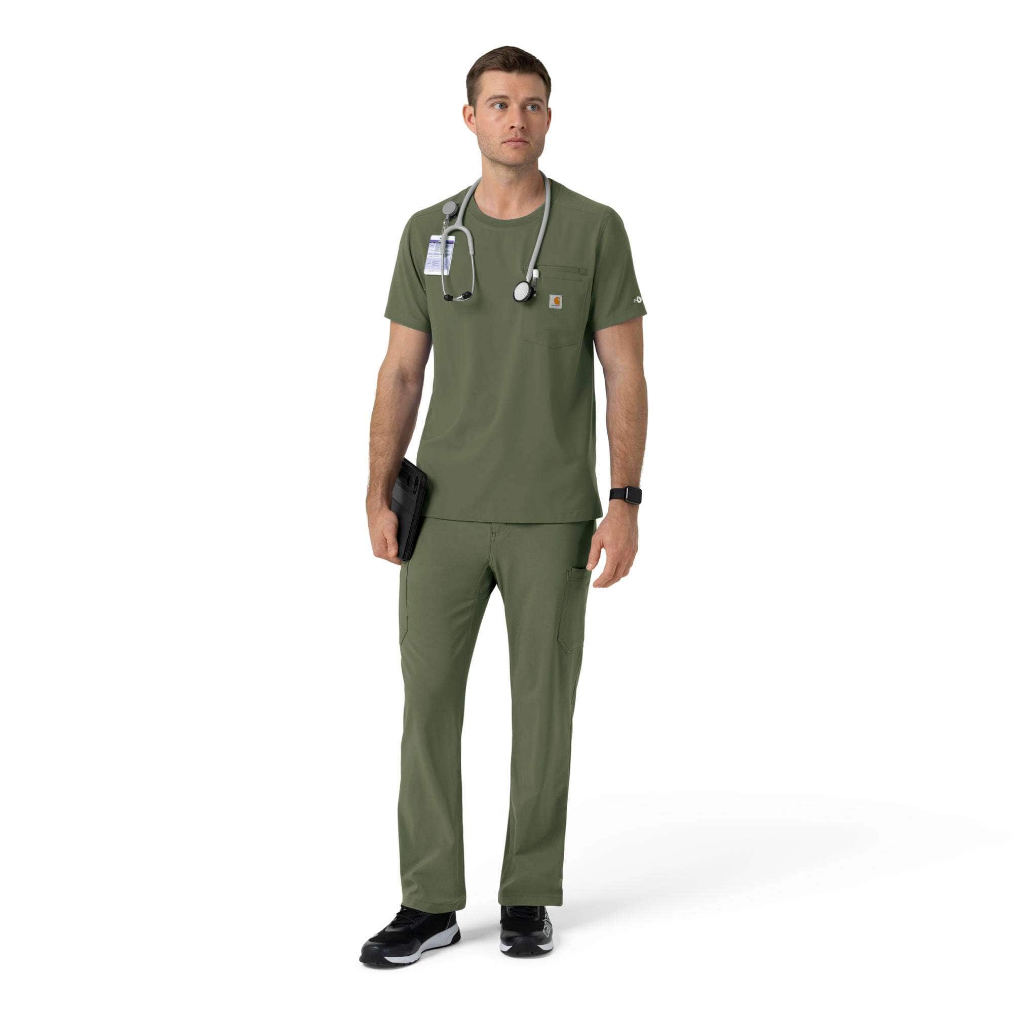 Force cross-flex crew neck scrub top