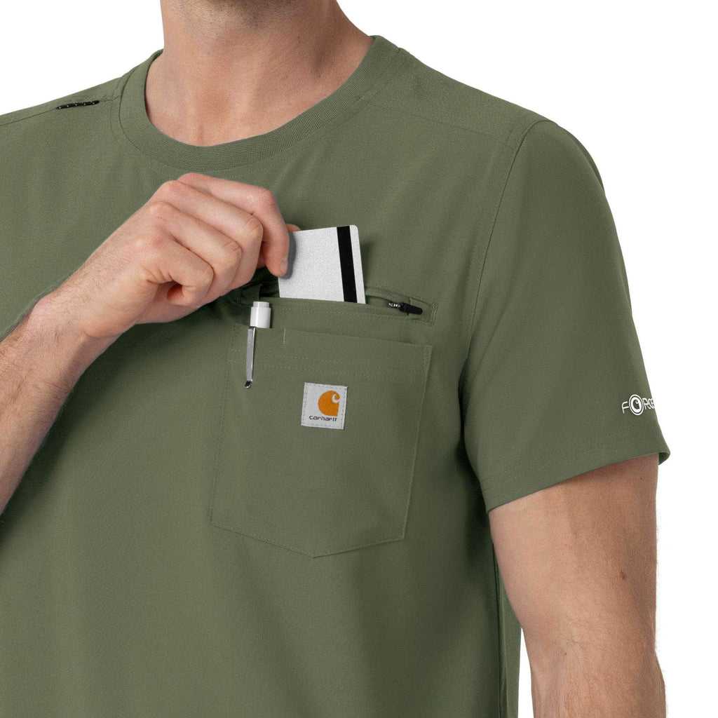 Force cross-flex crew neck scrub top