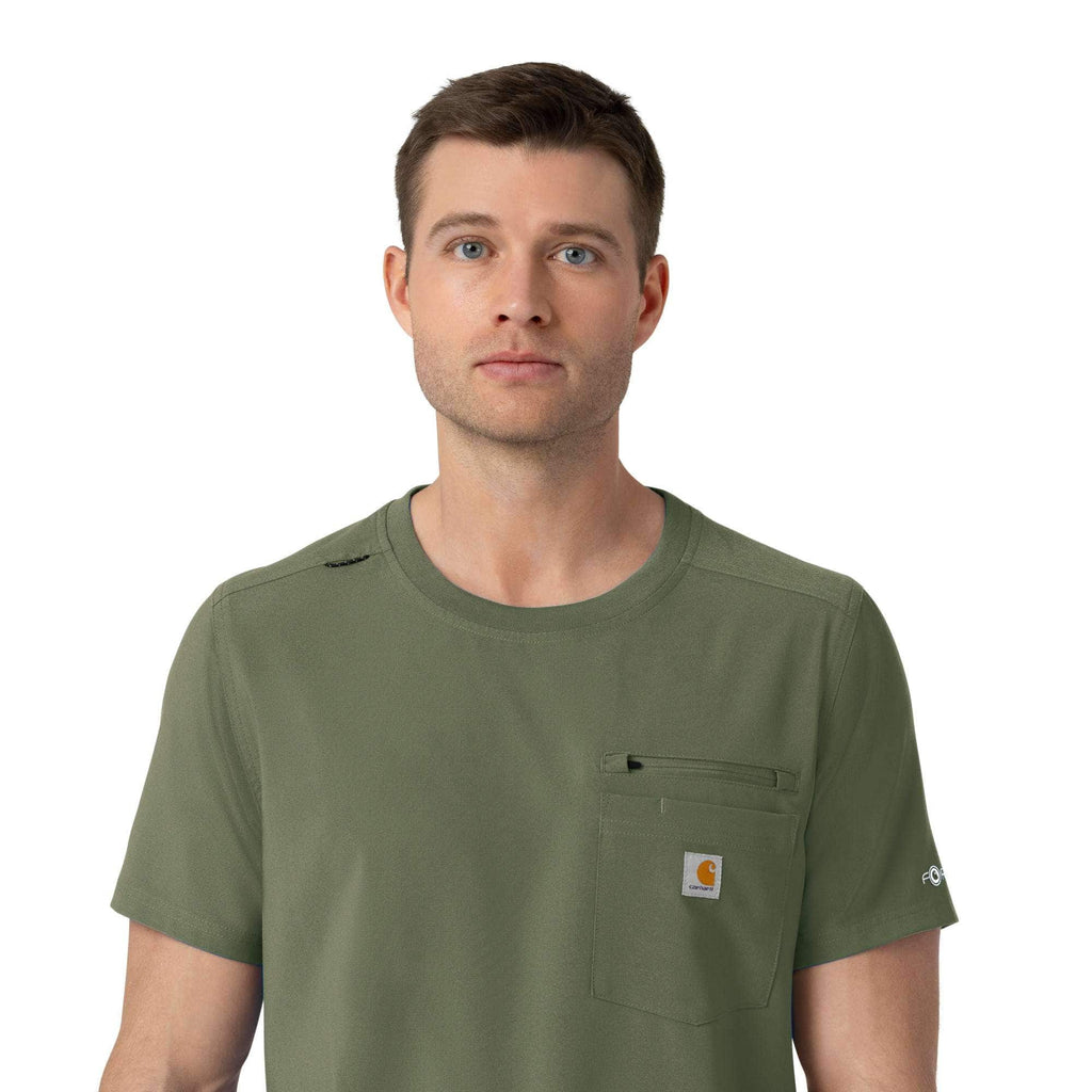 Force cross-flex crew neck scrub top