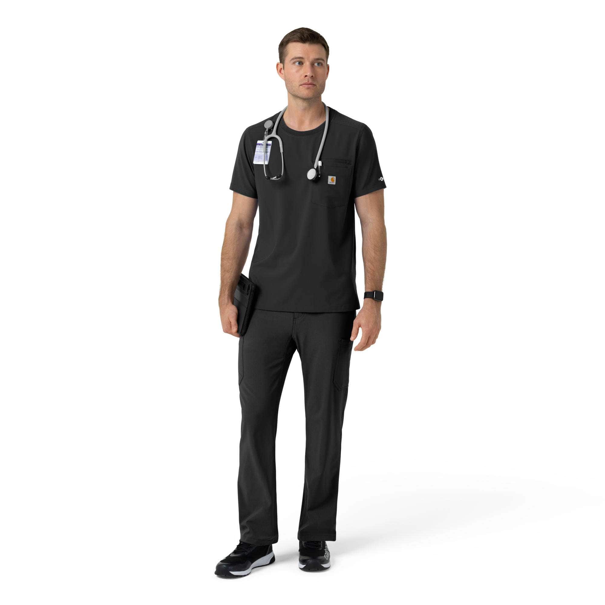 Force cross-flex crew neck scrub top