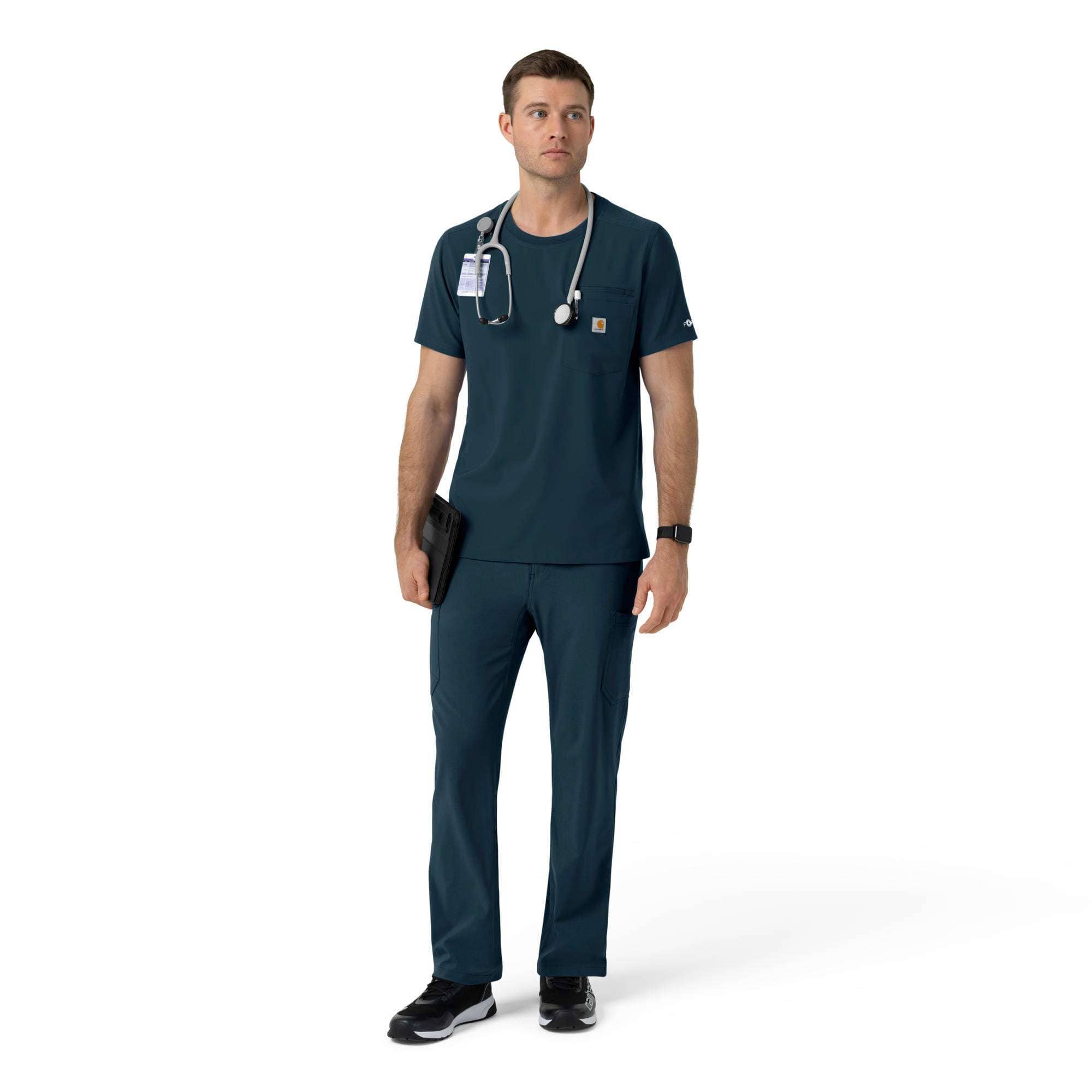 Force cross-flex crew neck scrub top