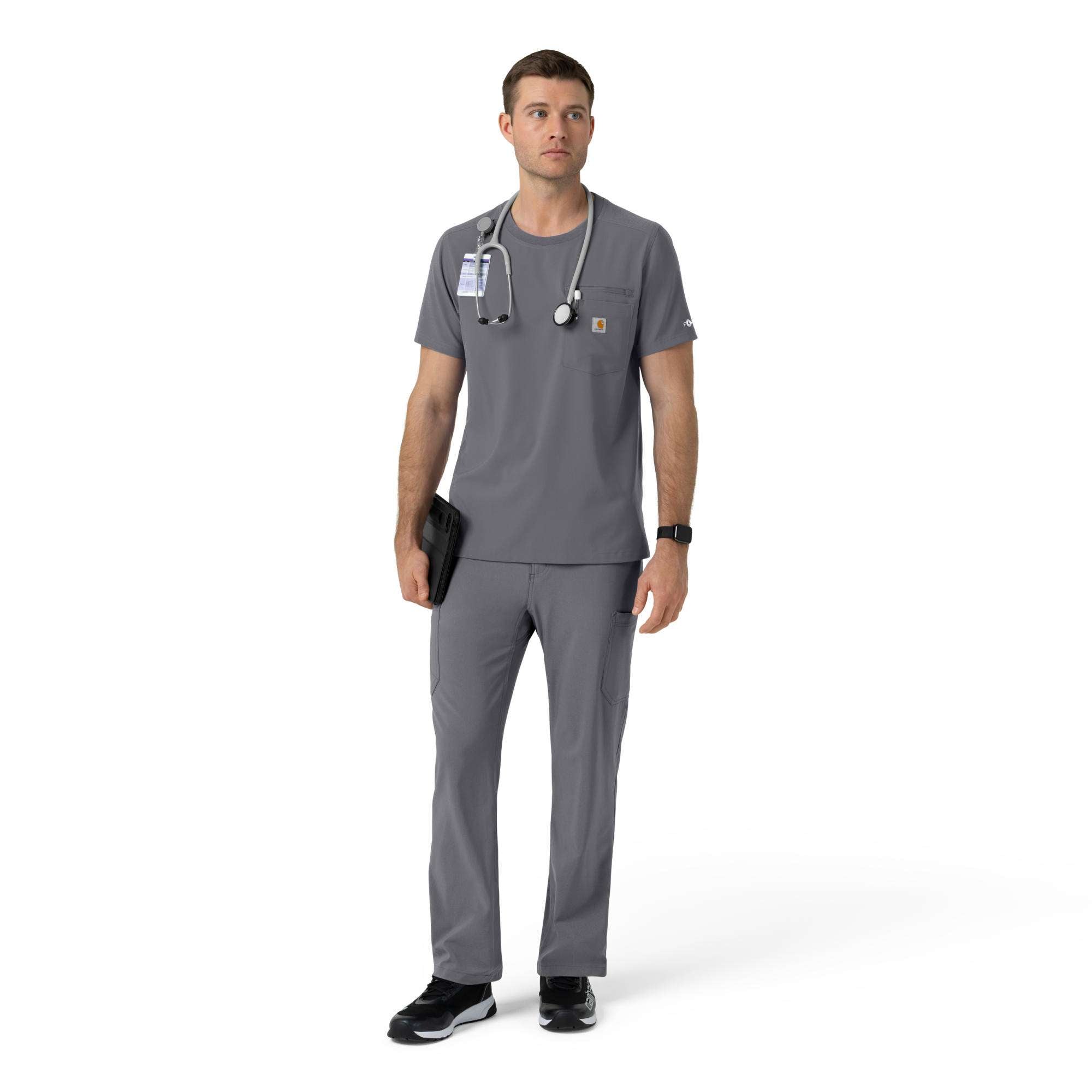 Force cross-flex crew neck scrub top