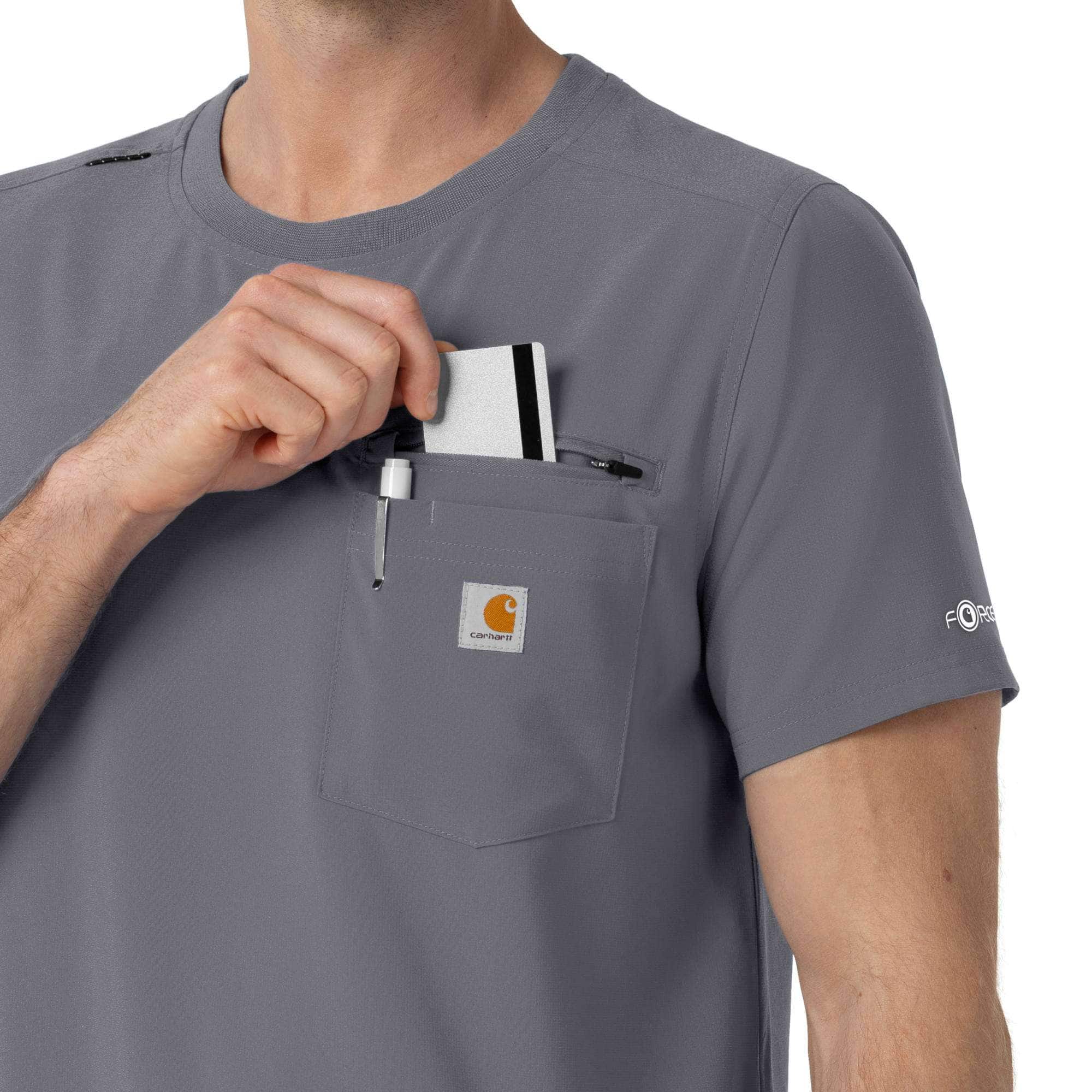 Force cross-flex crew neck scrub top