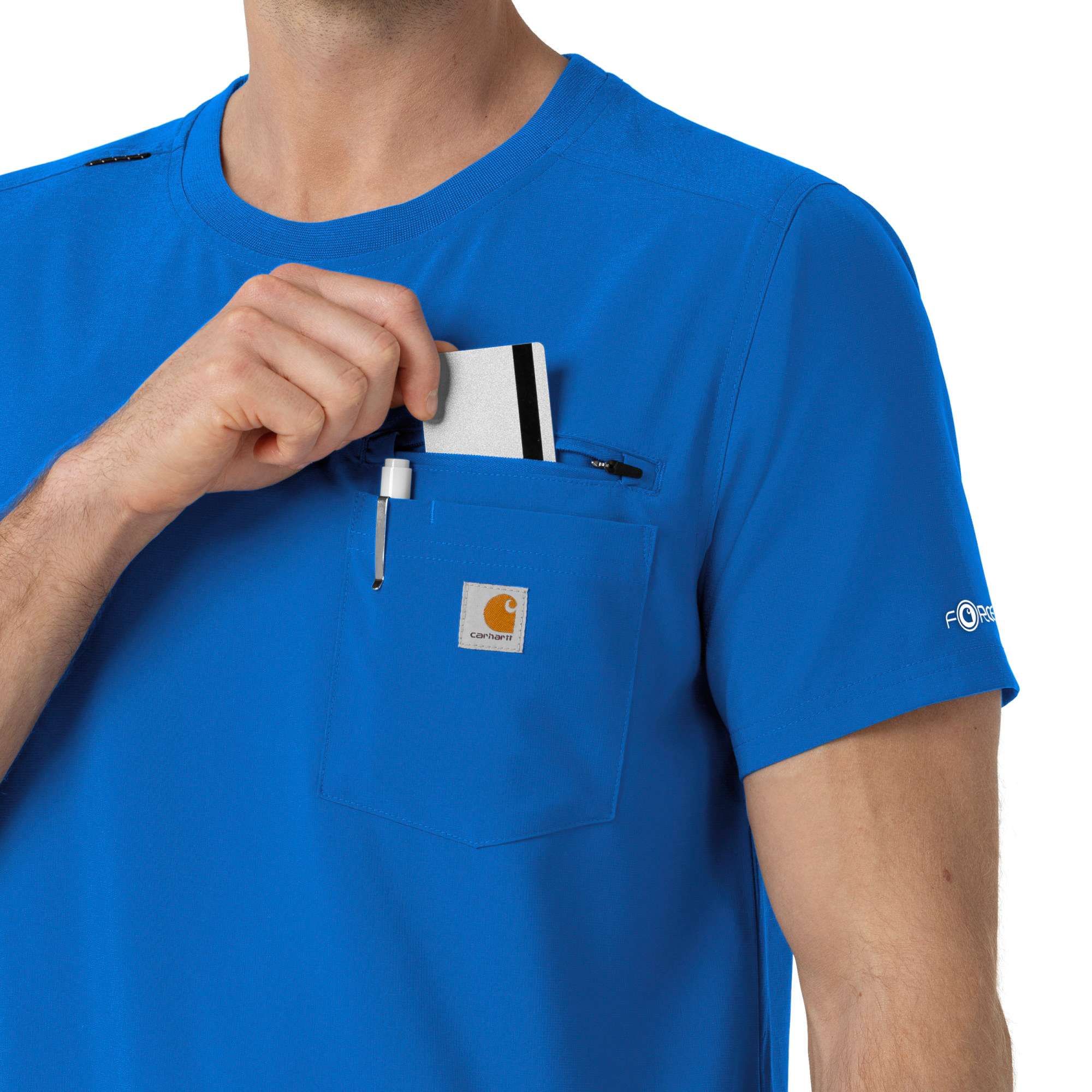 Force cross-flex crew neck scrub top