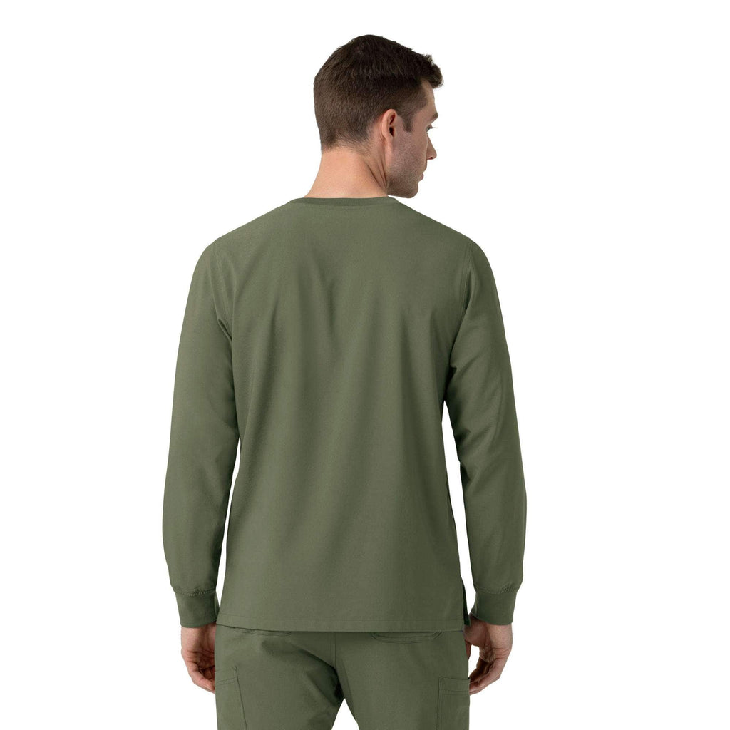 Force cross-flex crew neck long sleeve scrub top