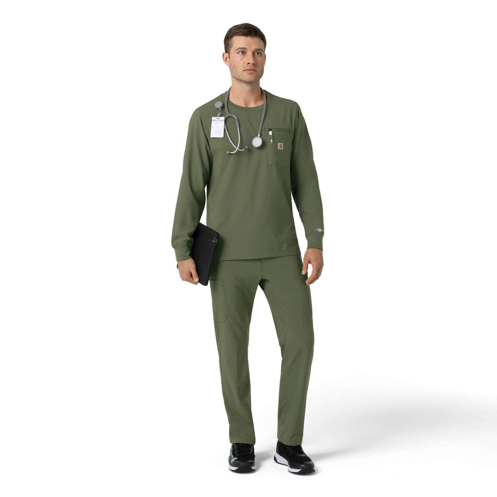 Force cross-flex crew neck long sleeve scrub top