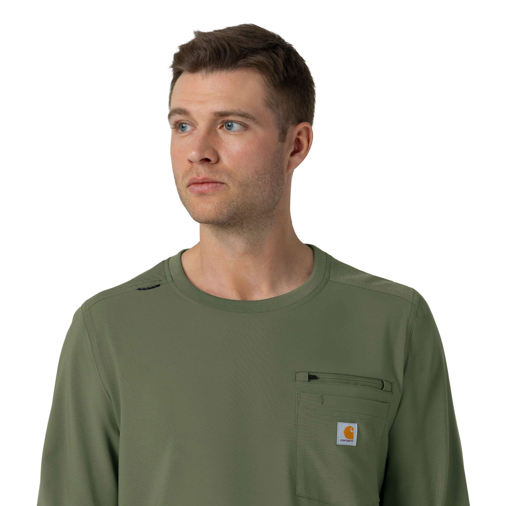 Force cross-flex crew neck long sleeve scrub top