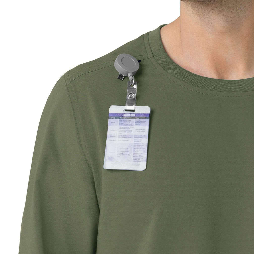 Force cross-flex crew neck long sleeve scrub top