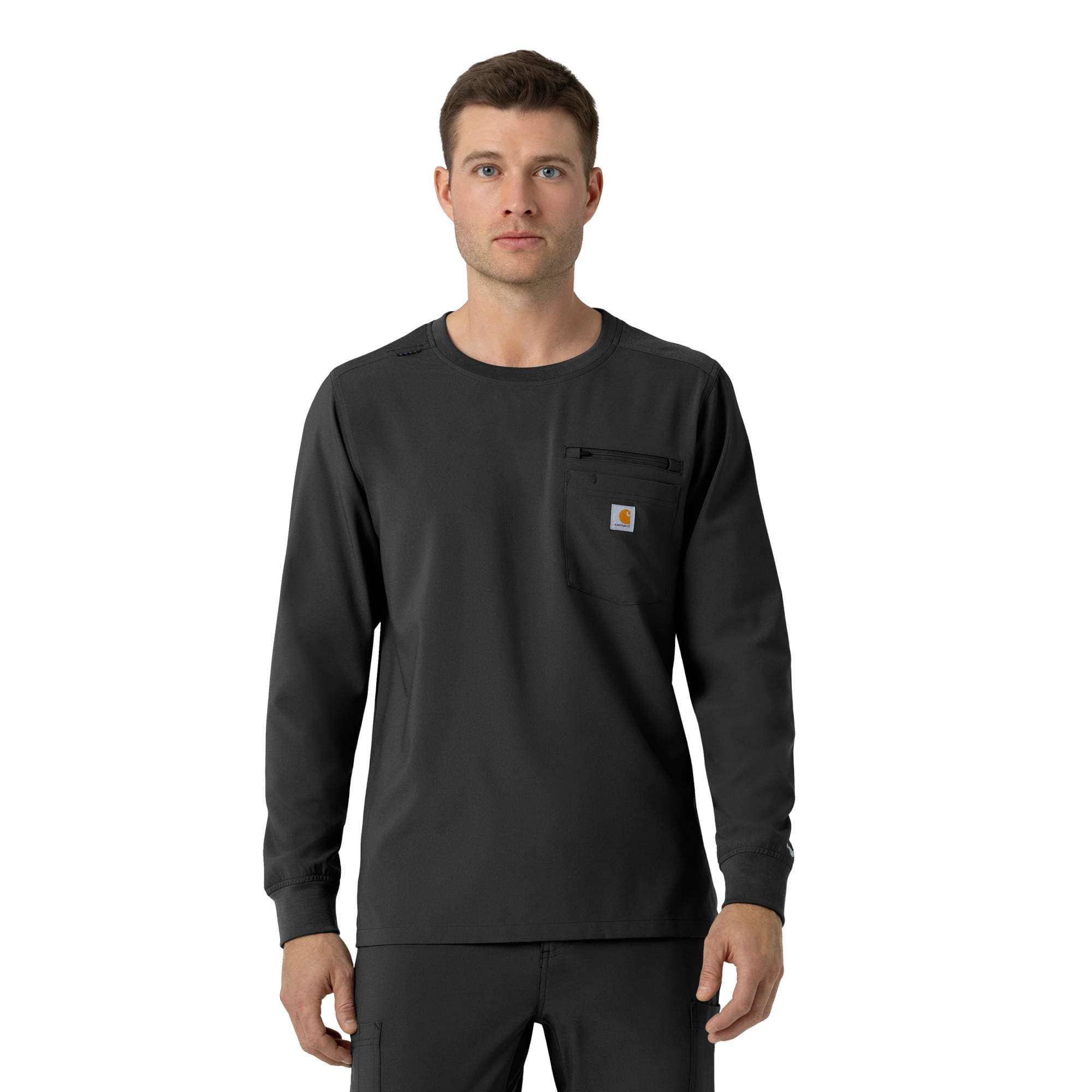 Force cross-flex crew neck long sleeve scrub top