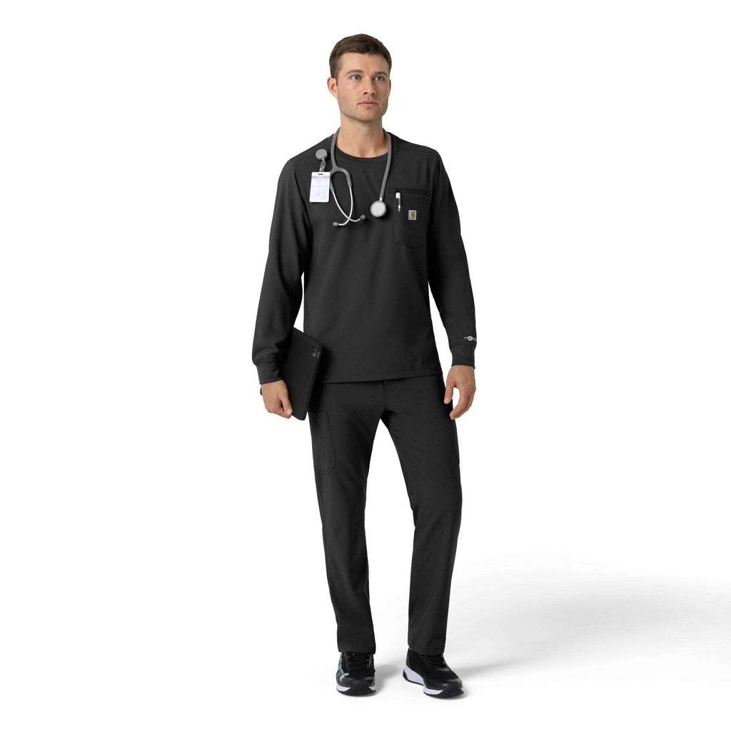 Force cross-flex crew neck long sleeve scrub top