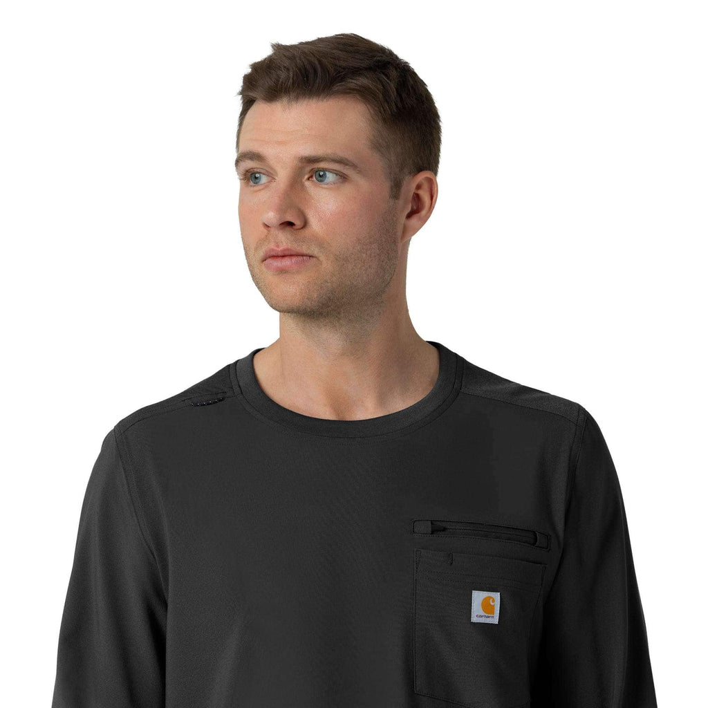 Force cross-flex crew neck long sleeve scrub top