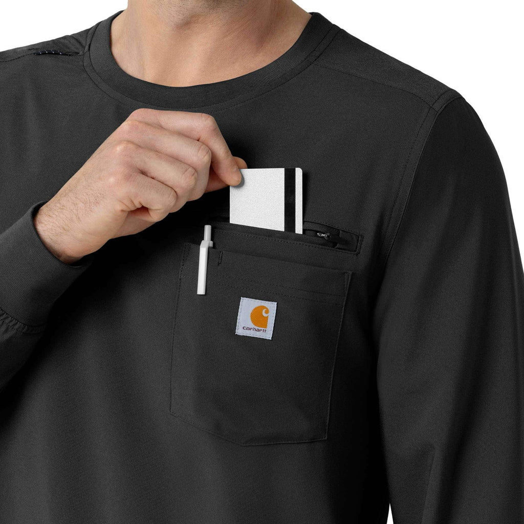 Force cross-flex crew neck long sleeve scrub top