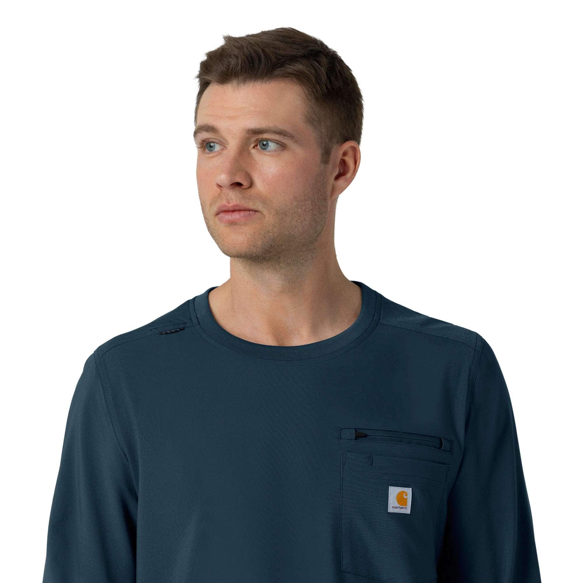 Force cross-flex crew neck long sleeve scrub top