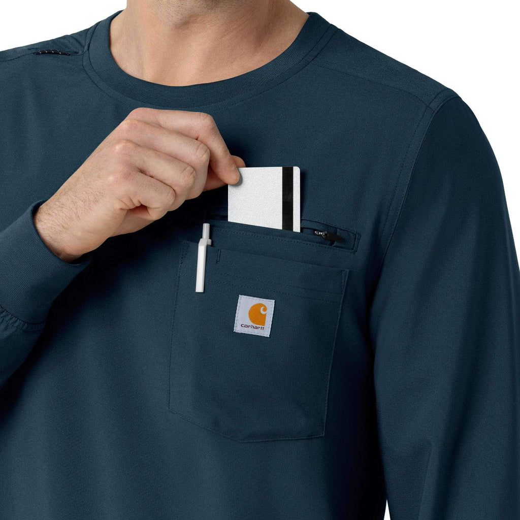 Force cross-flex crew neck long sleeve scrub top
