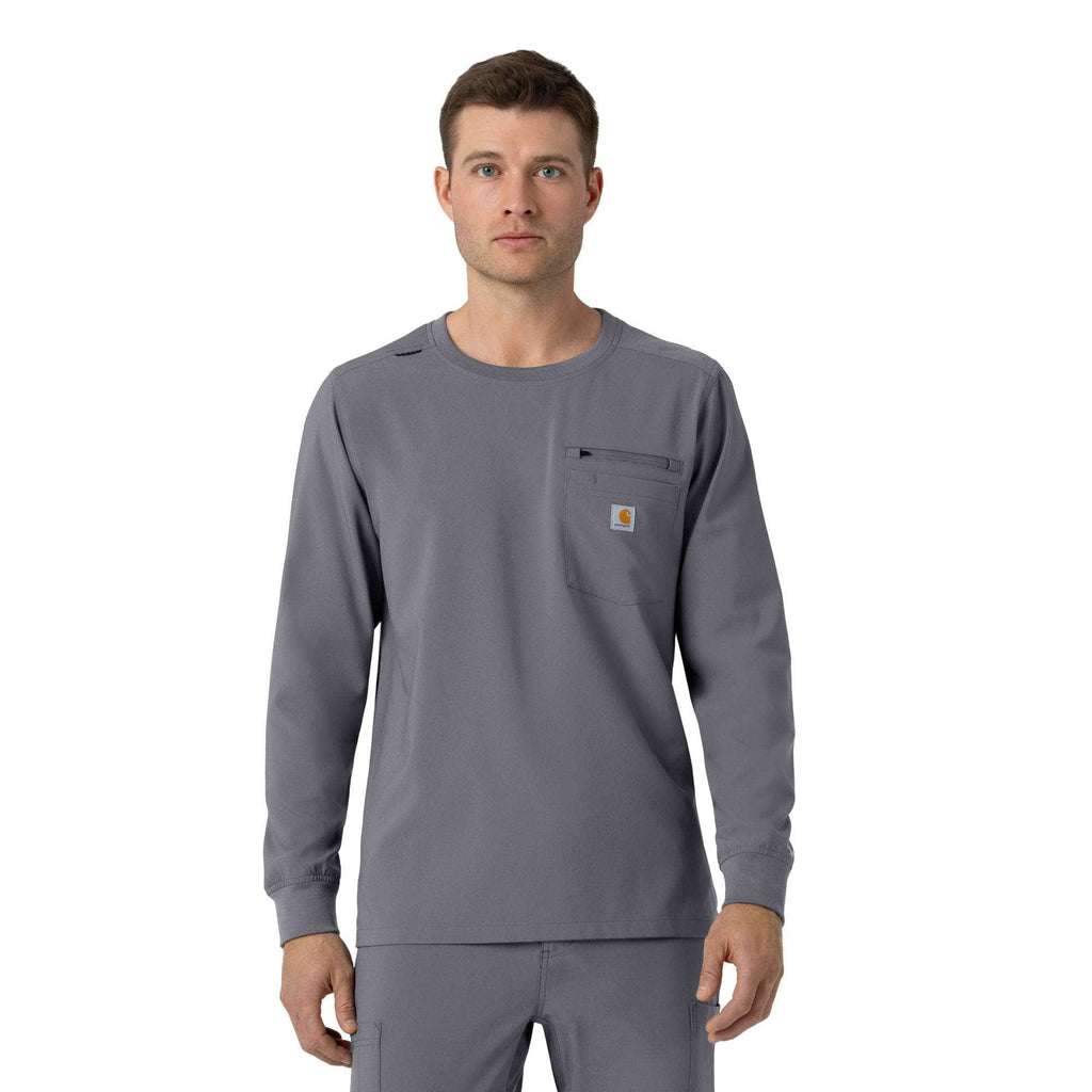 Force cross-flex crew neck long sleeve scrub top