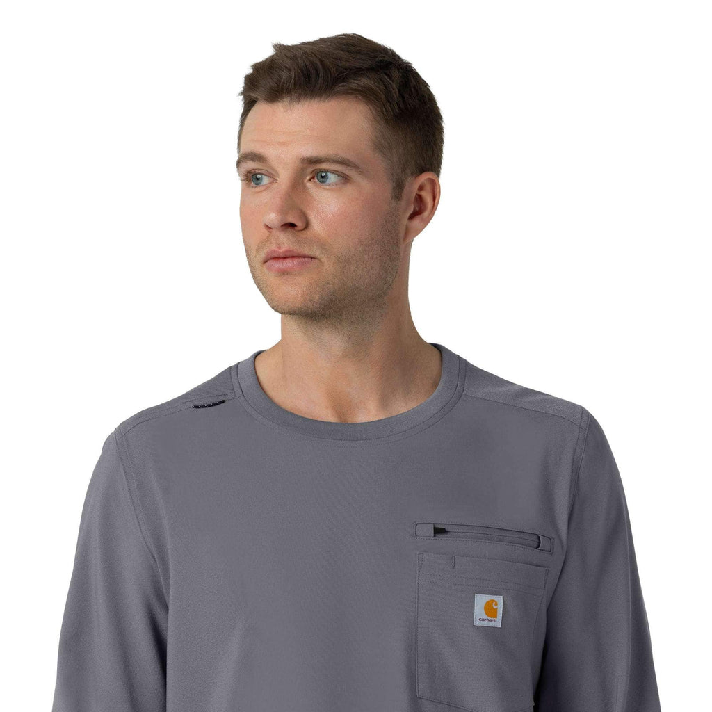 Force cross-flex crew neck long sleeve scrub top