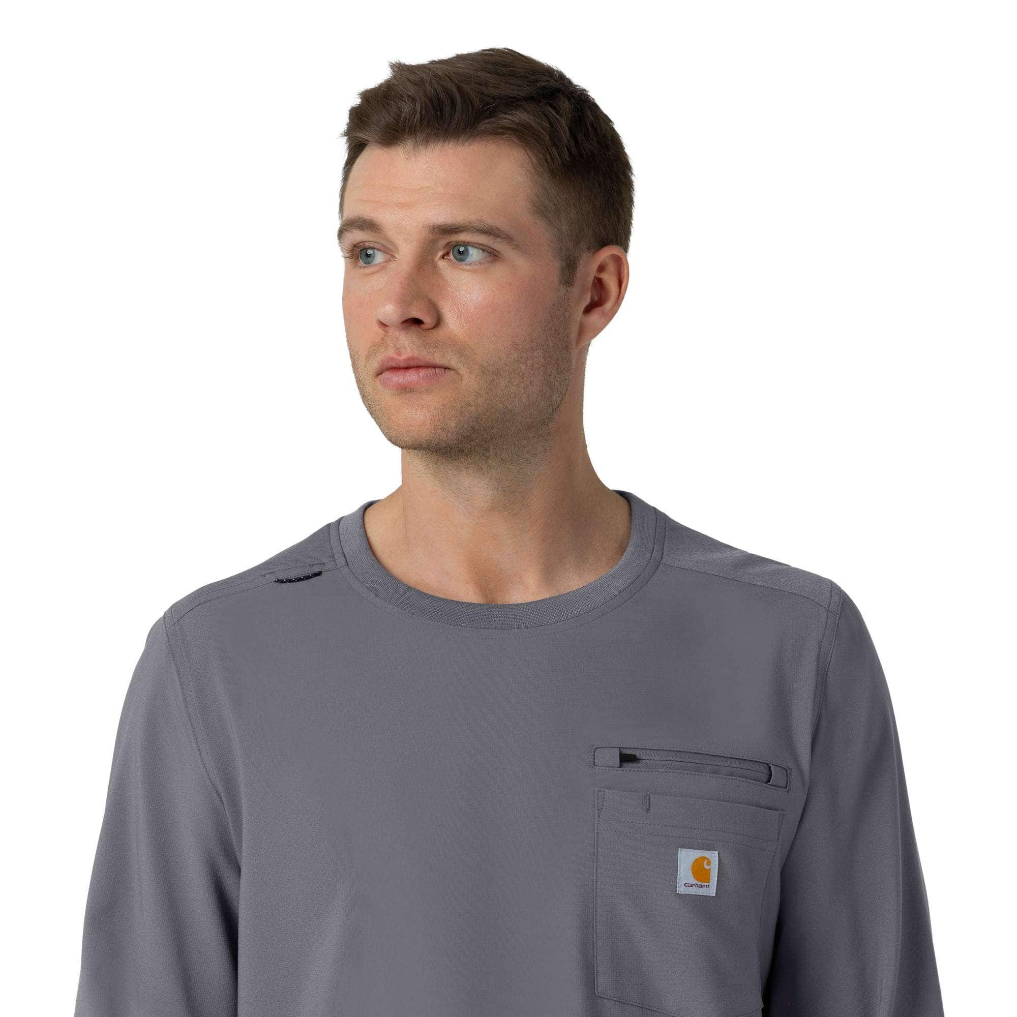Force cross-flex crew neck long sleeve scrub top