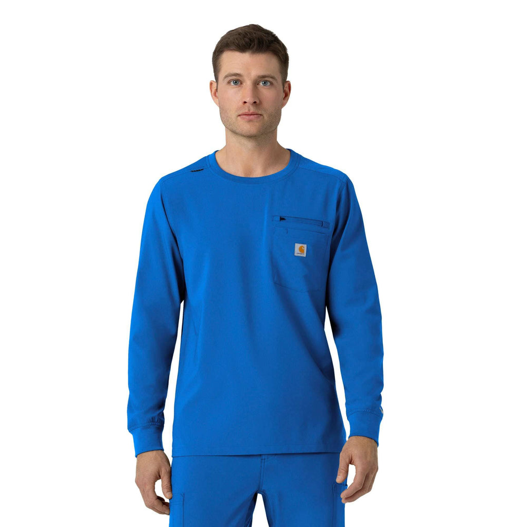Force cross-flex crew neck long sleeve scrub top