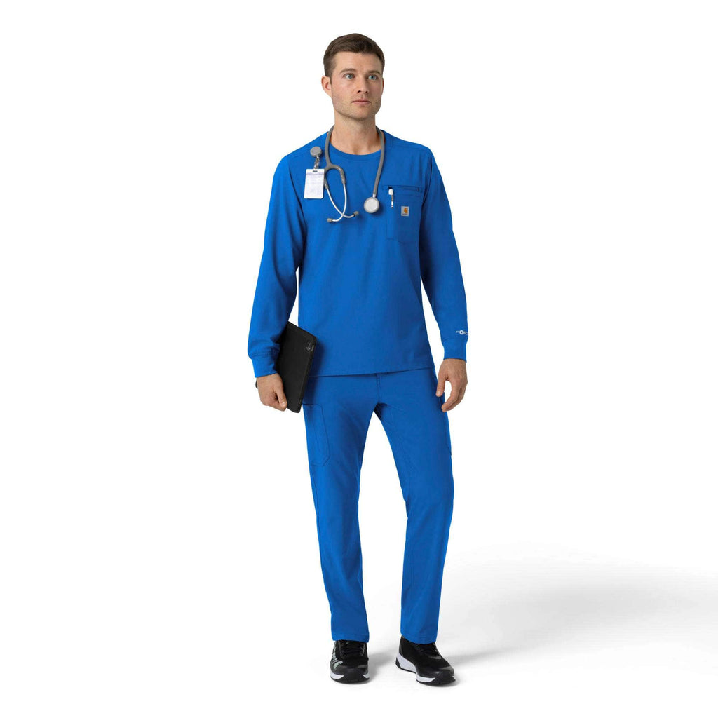 Force cross-flex crew neck long sleeve scrub top
