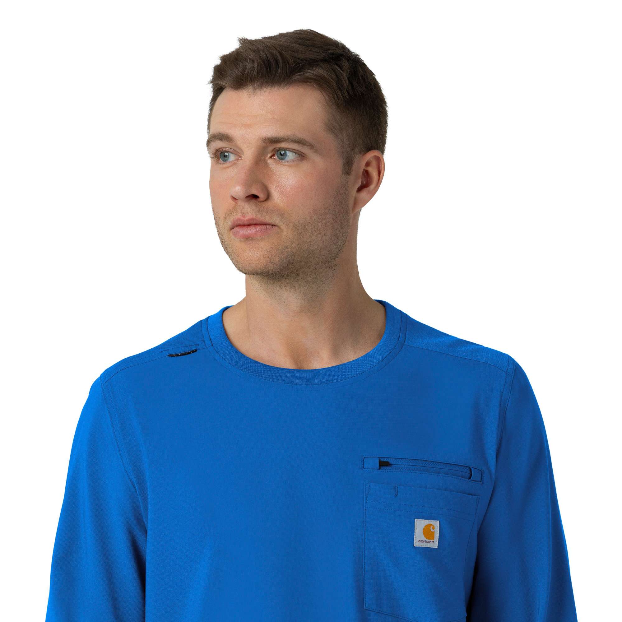 Force cross-flex crew neck long sleeve scrub top